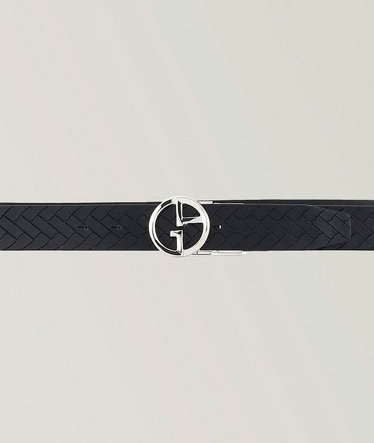 Herringbone Textured Leather Belt image 1