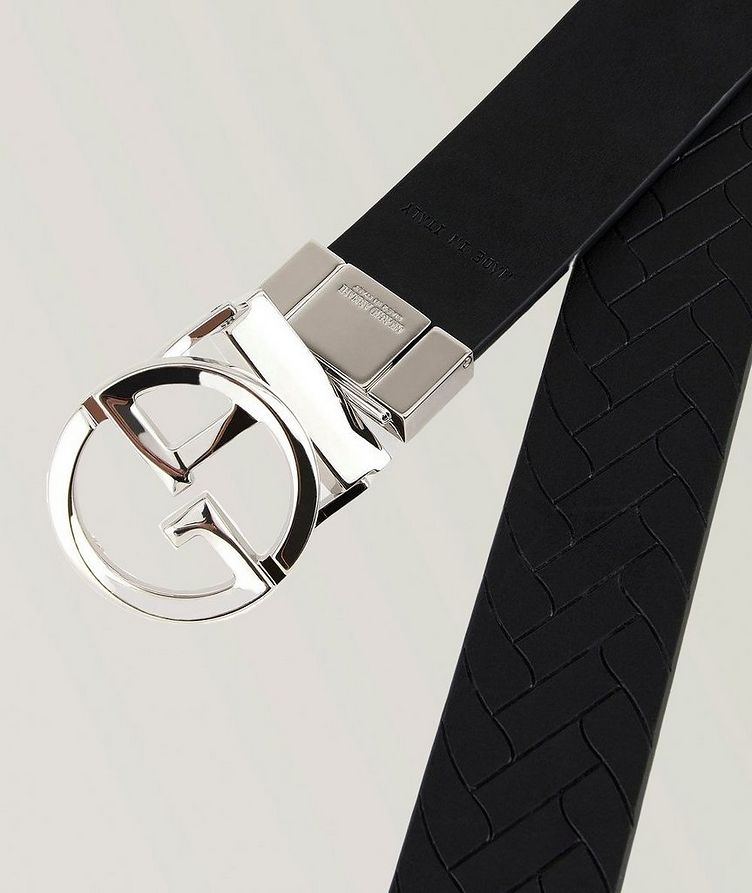 Herringbone Textured Leather Belt image 2