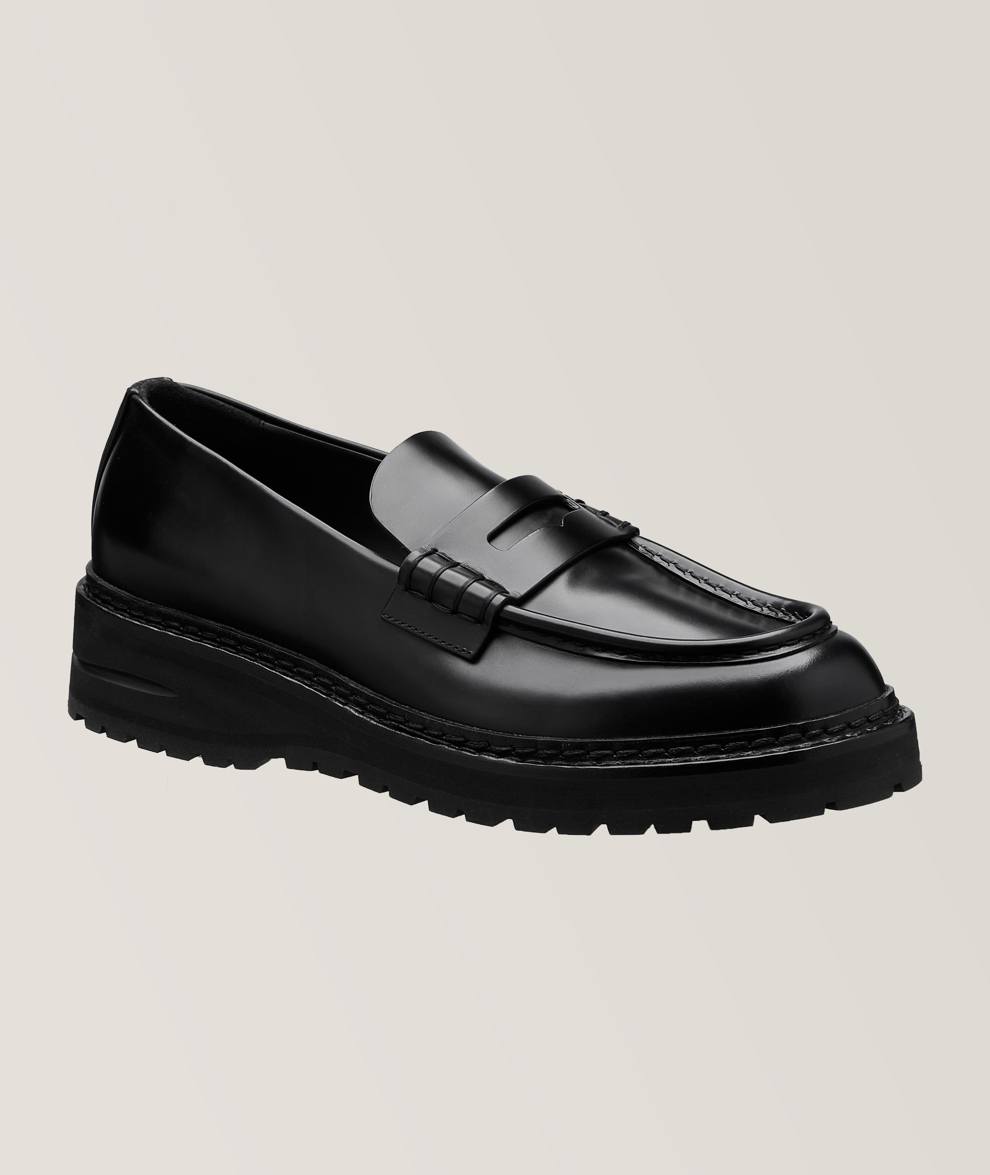 Giorgio Armani Chunky Sole Leather Loafers