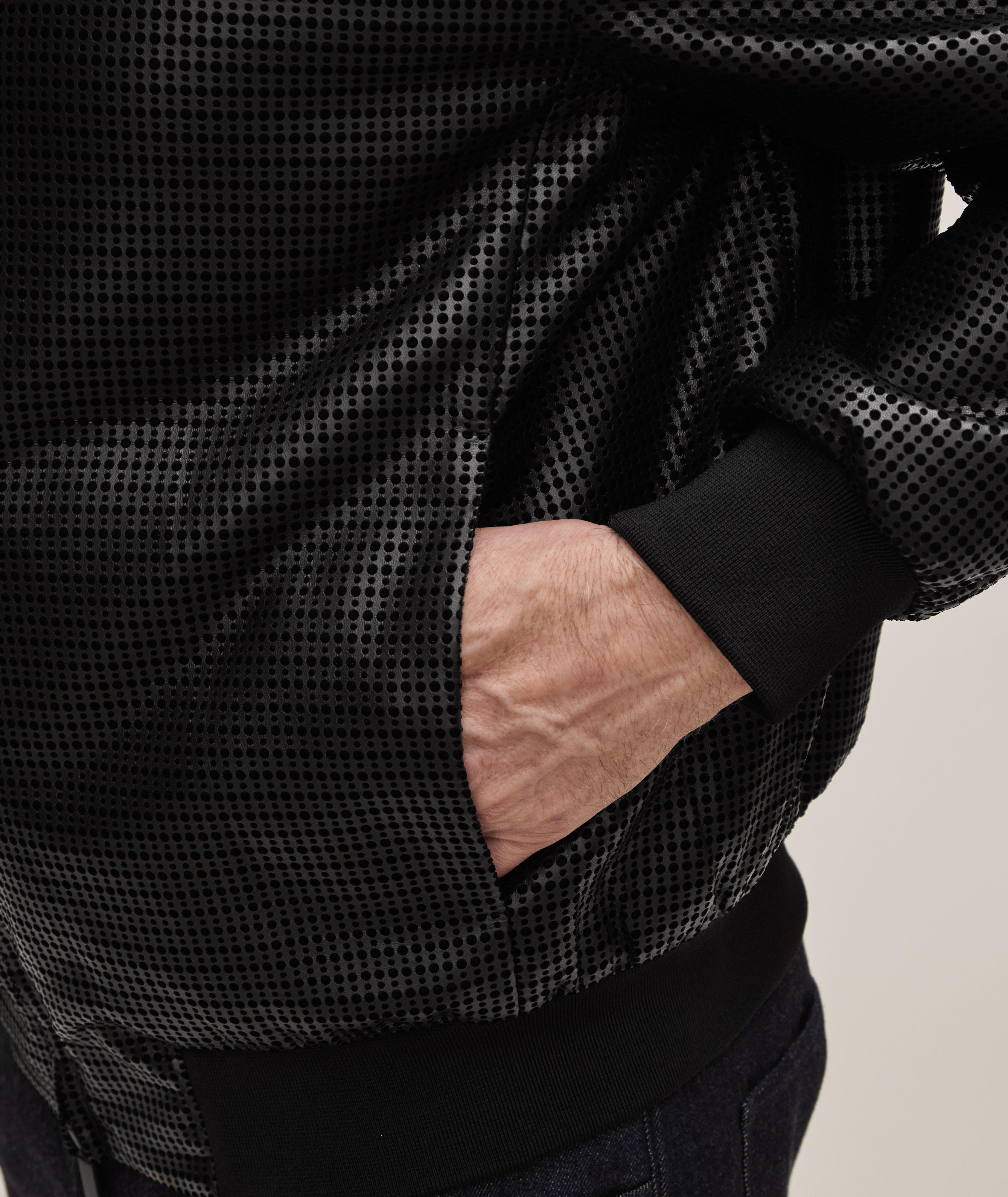 Geometric Leather Bomber Jacket image 4