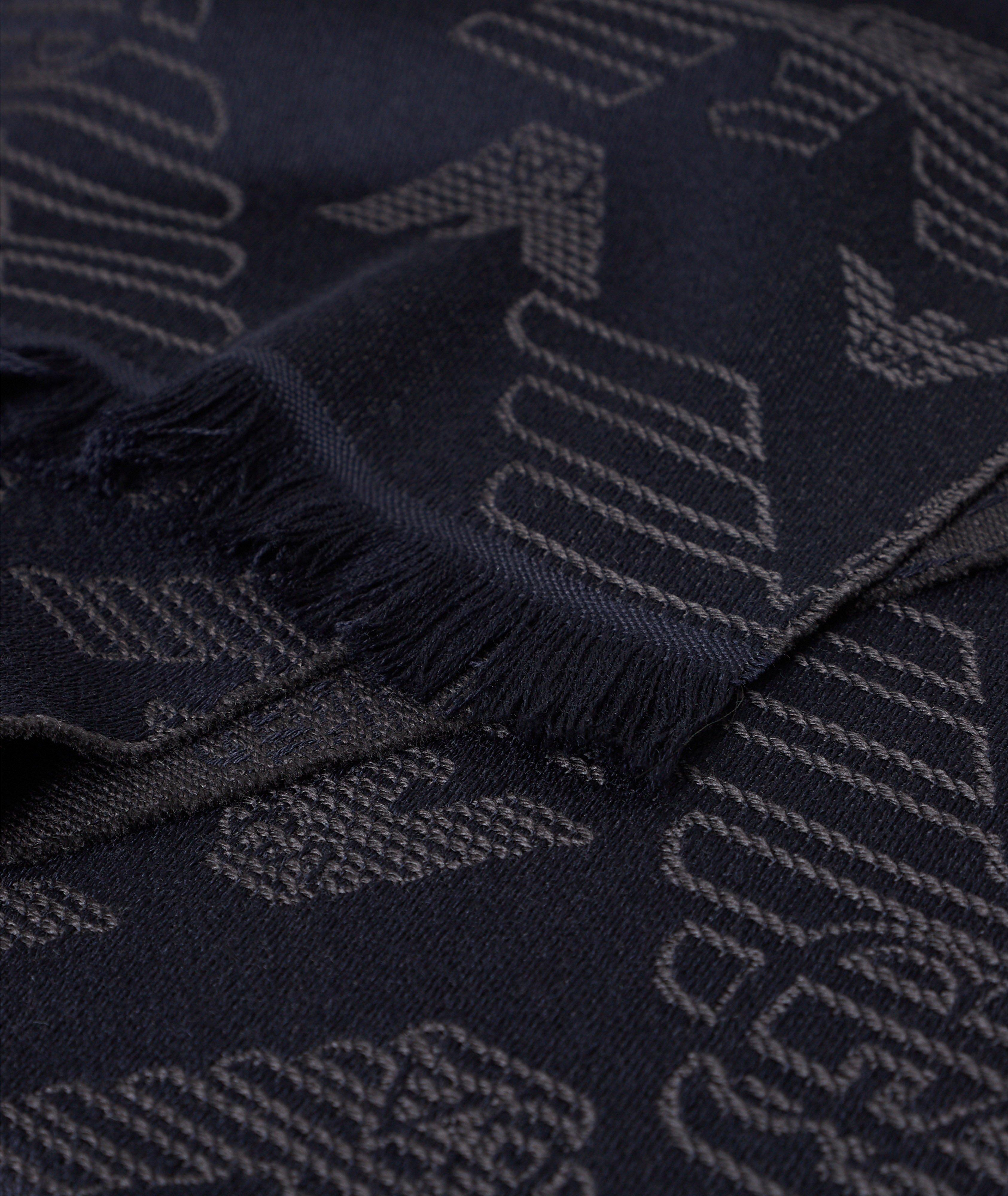 Embroidered Logo Wool Scarf image 1