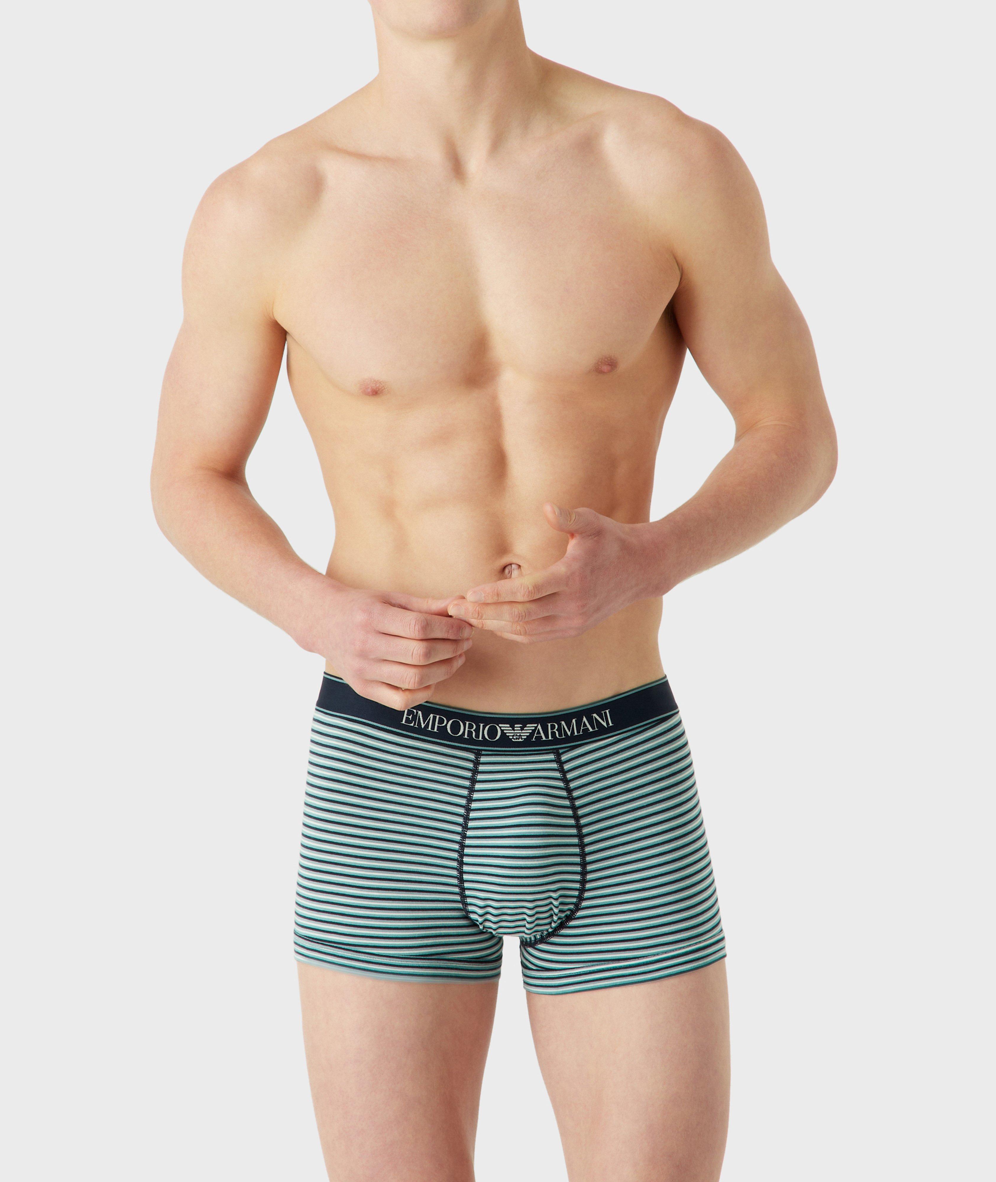 Two-Pack Logo Band Stretch-Cotton Boxer Briefs image 2