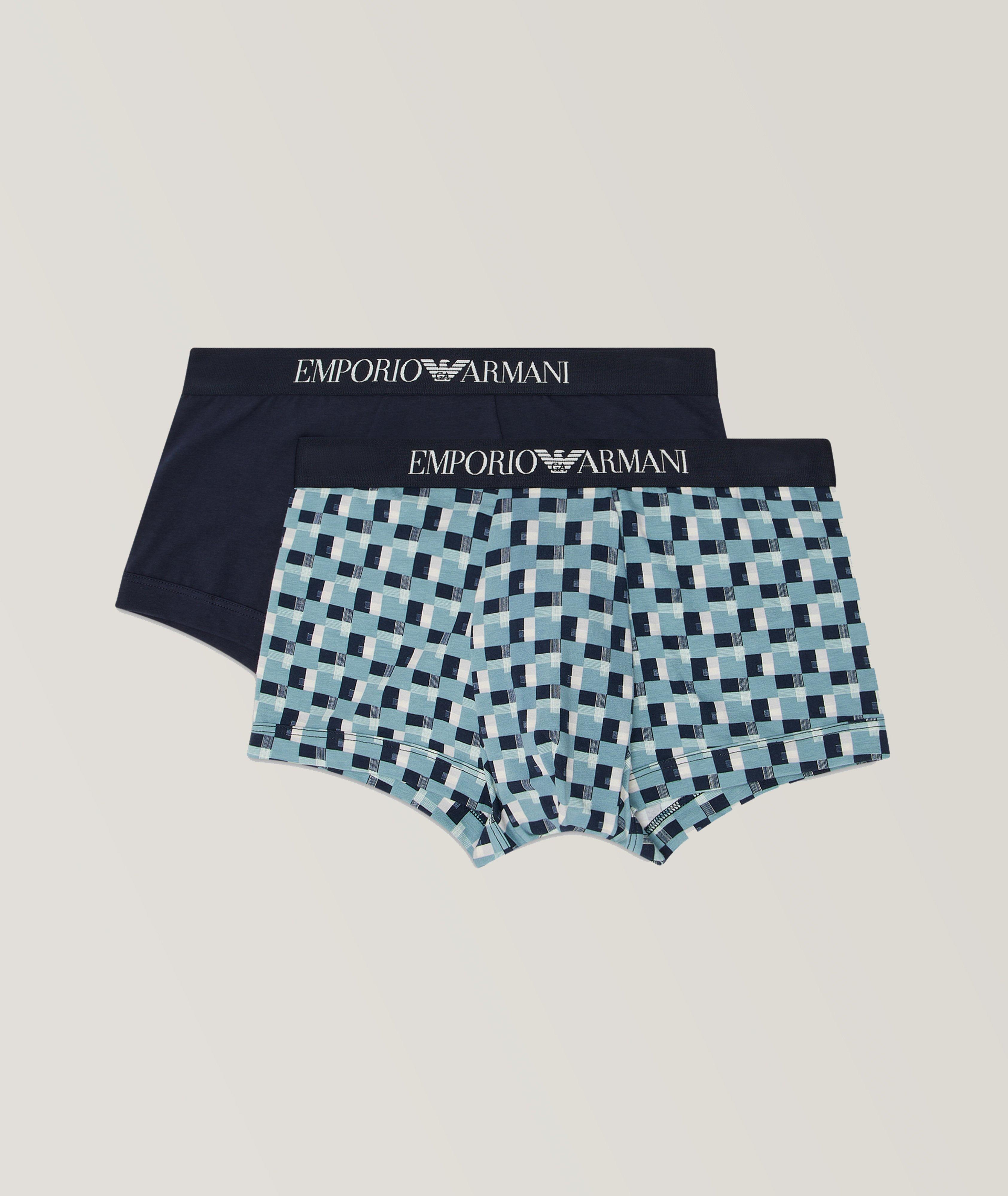 Two-Pack Logo Band Stretch-Cotton Boxer Briefs image 0