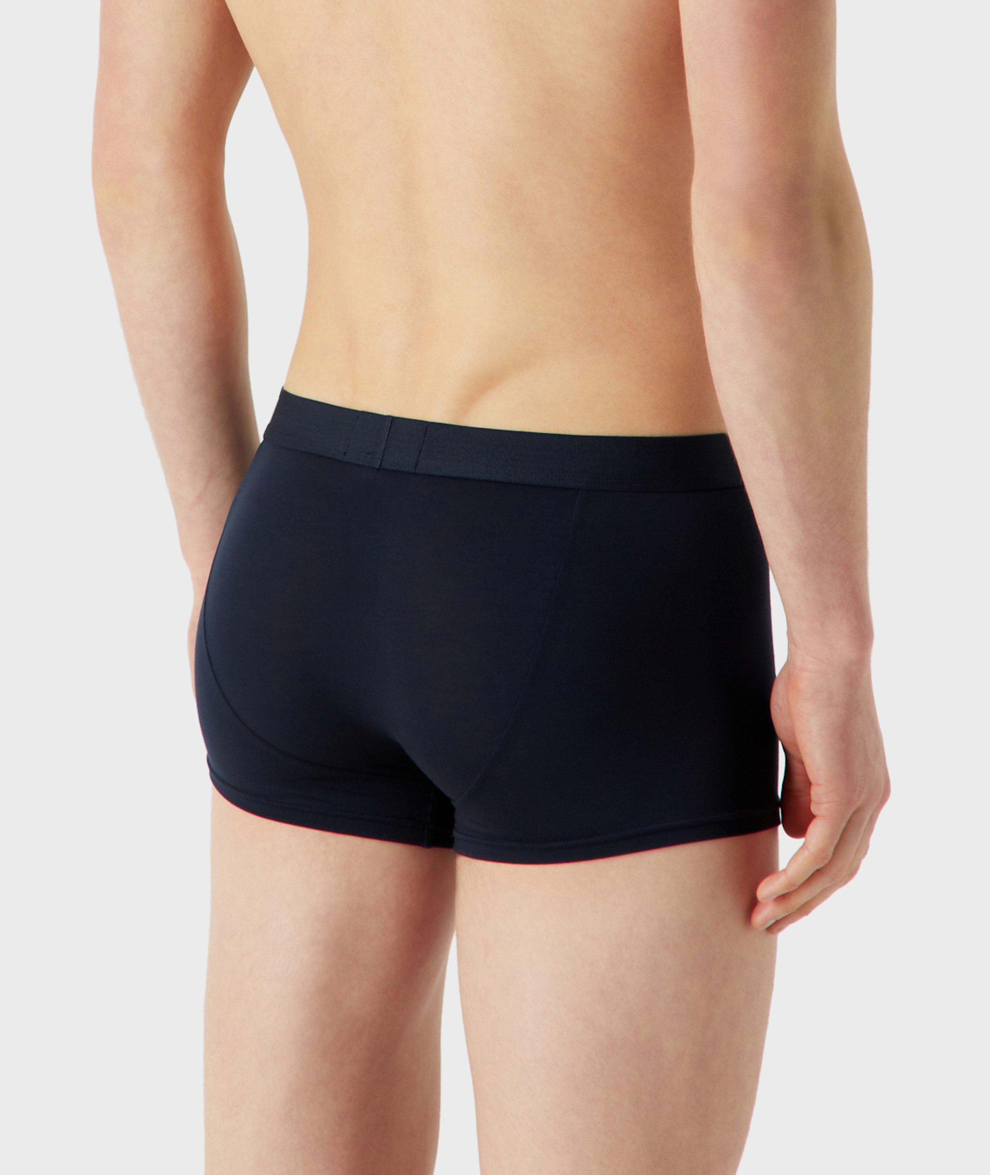 Two-Pack Tonal Logo Band Stretch-Cotton Boxer Briefs image 3