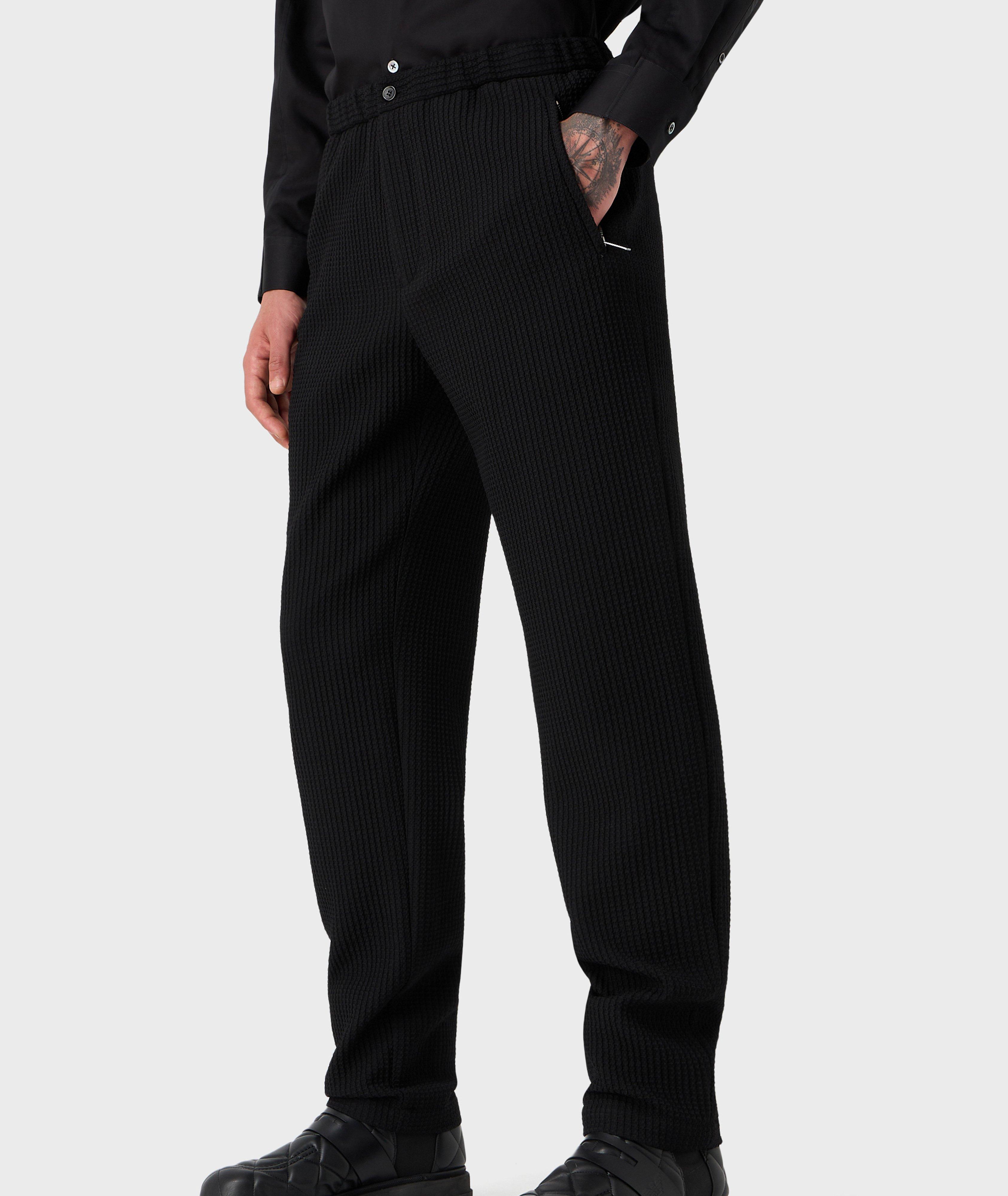 3D Effect Virgin Wool-Blend Trousers image 1