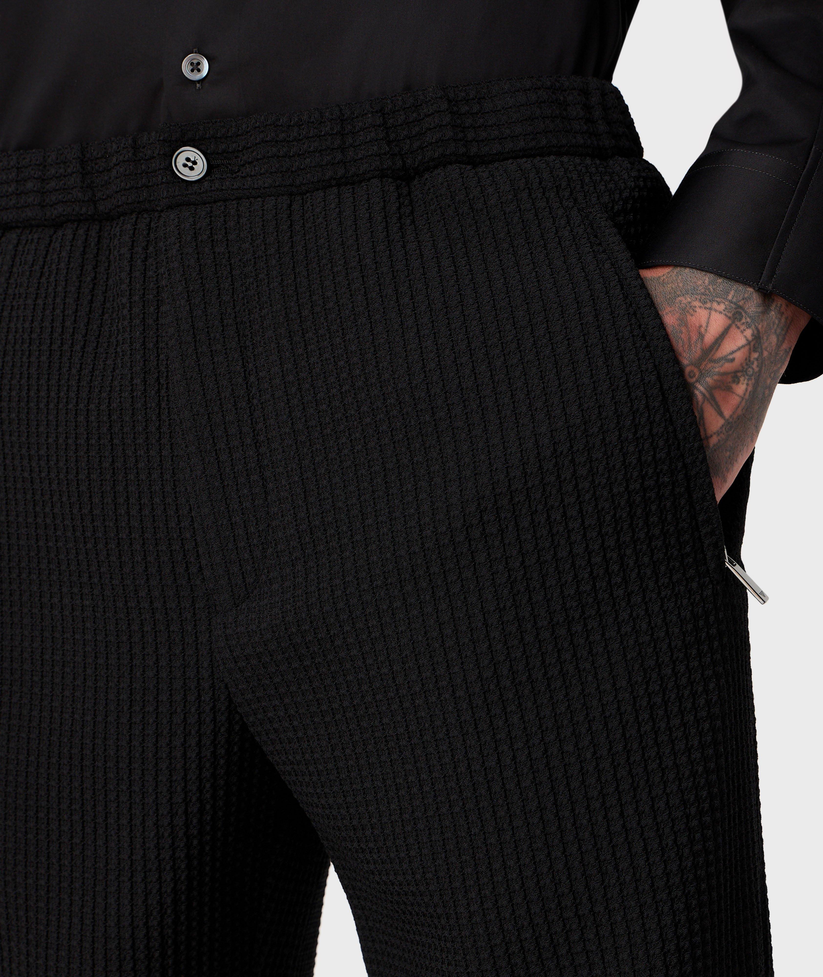 3D Effect Virgin Wool-Blend Trousers image 3