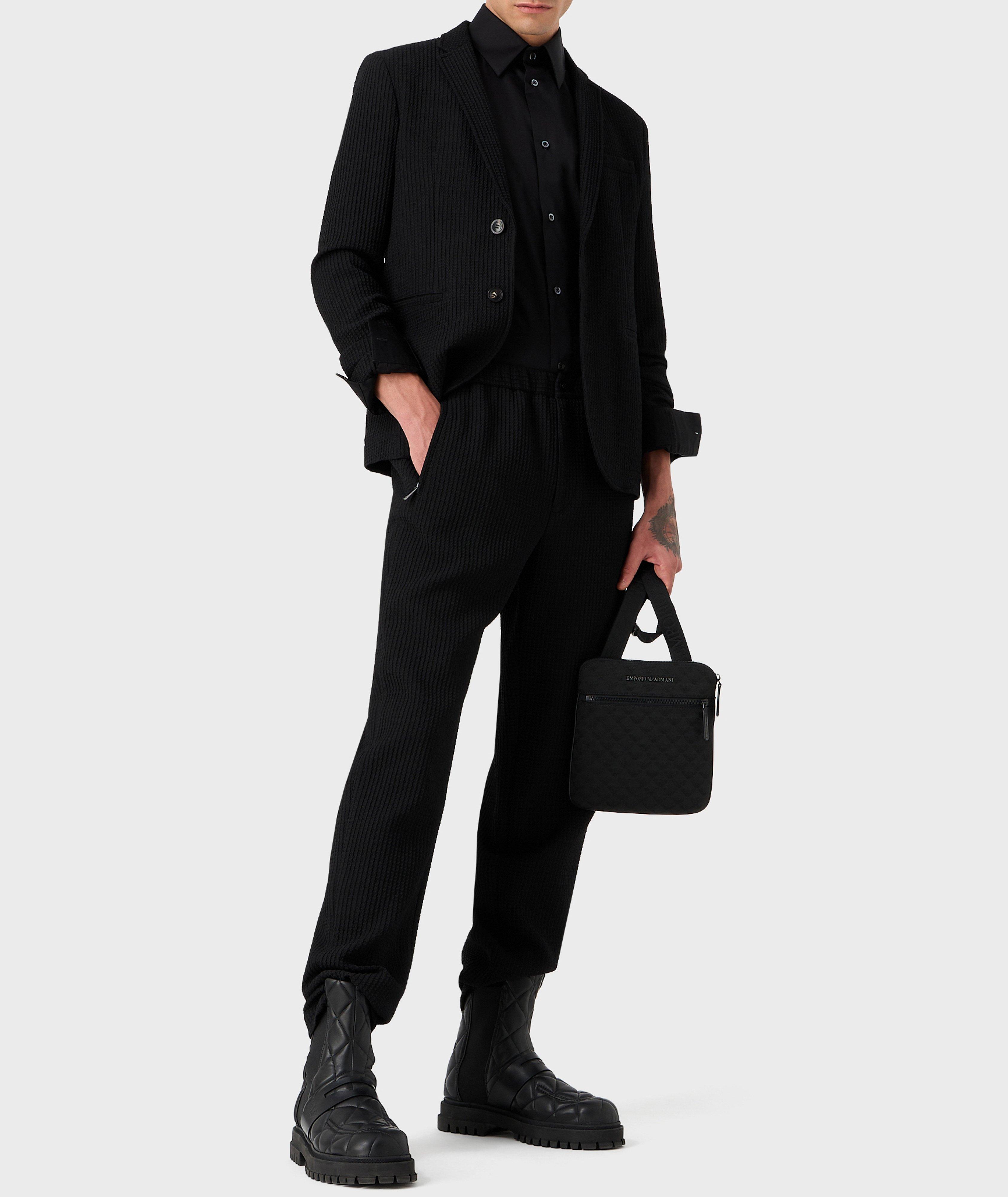 3D Effect Virgin Wool-Blend Trousers image 4