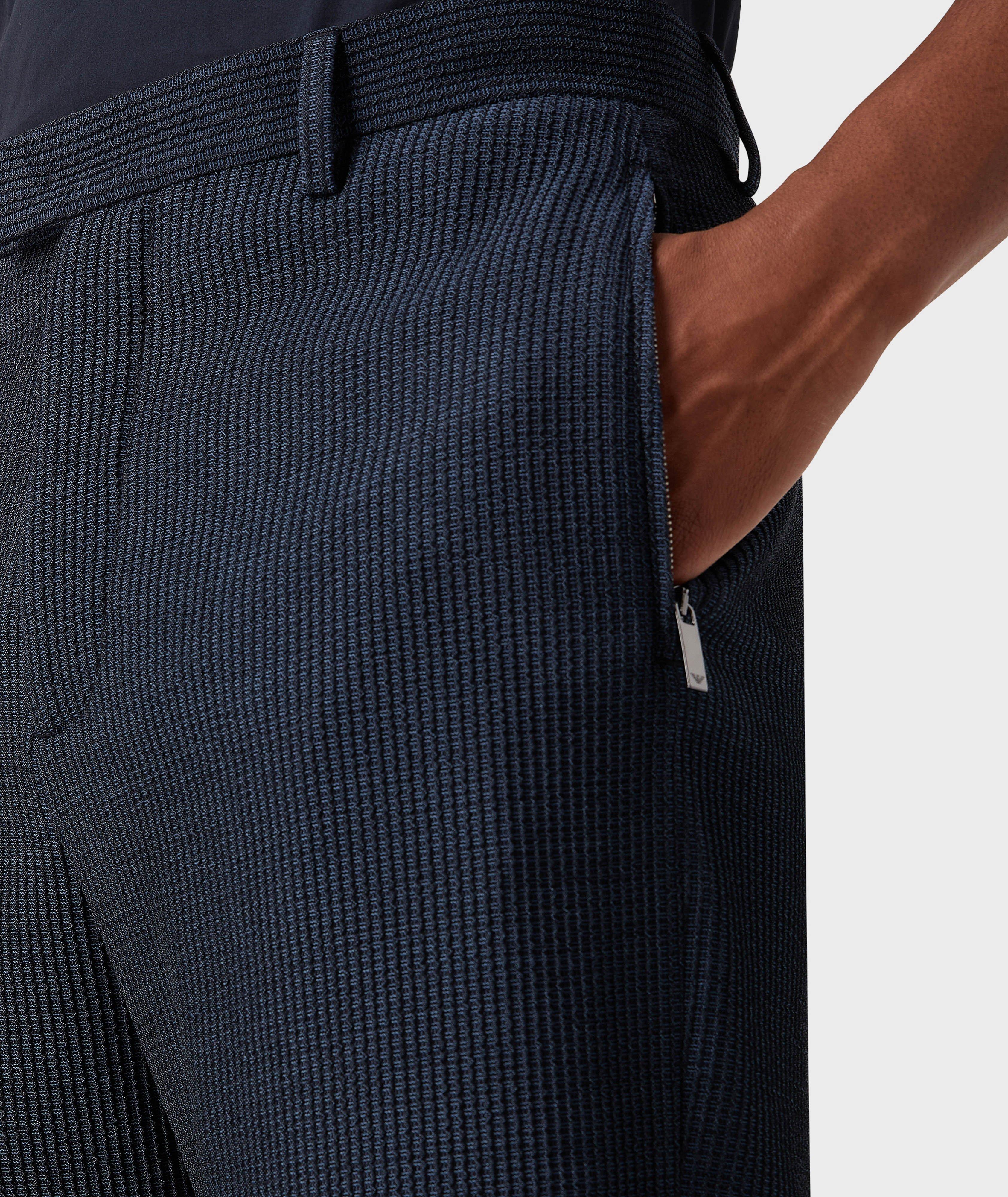 3D Effect Micro Textured Virgin Wool-Blend Chino Pants image 3