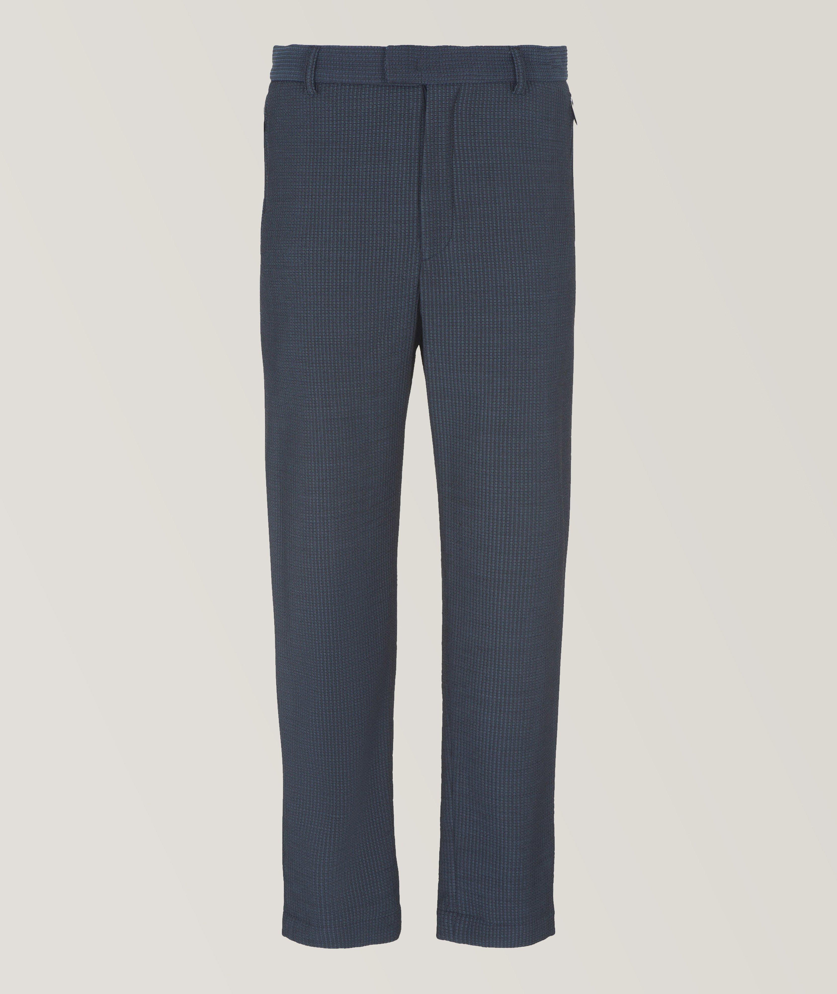 3D Effect Micro Textured Virgin Wool-Blend Chino Pants image 0
