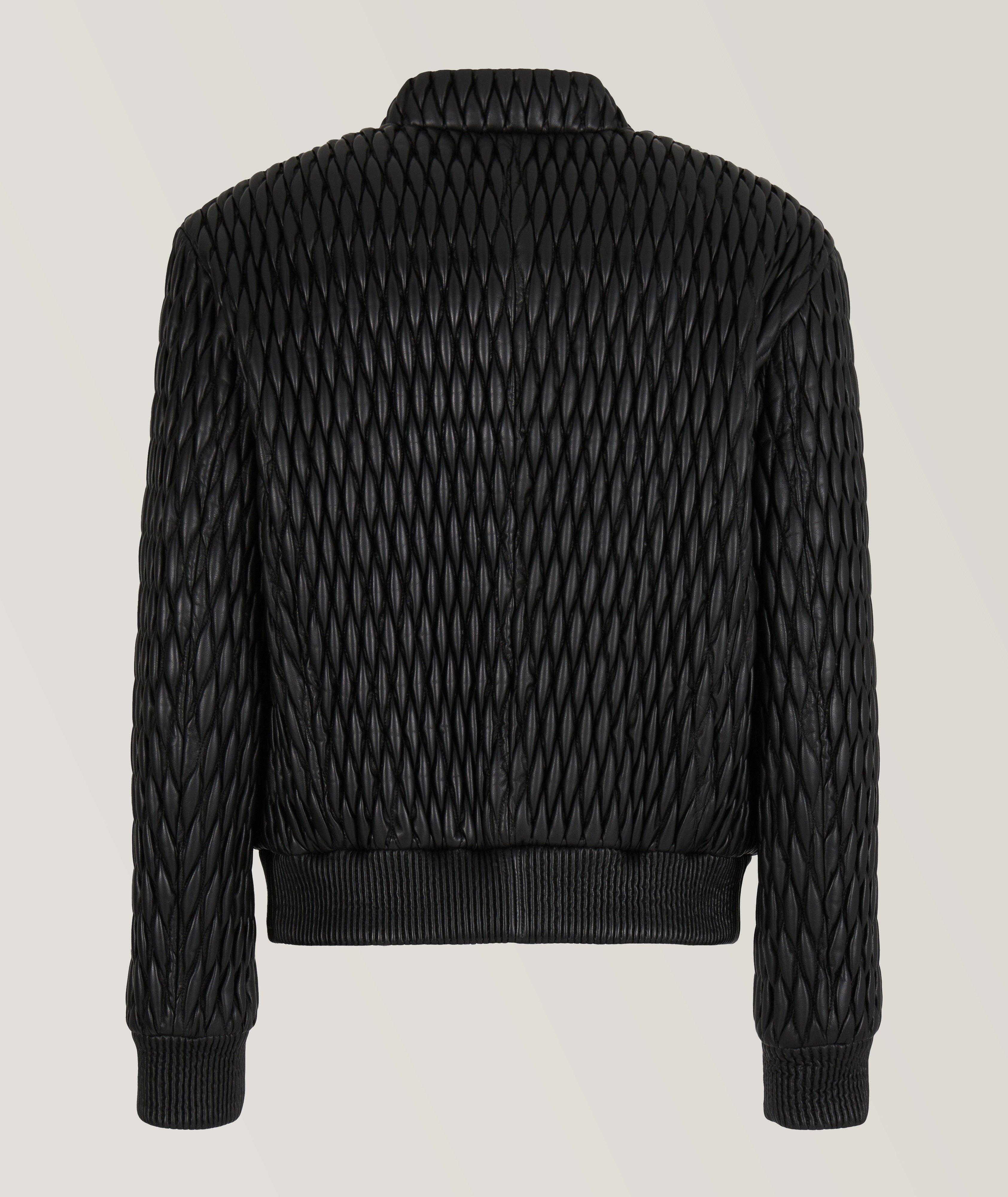 Blouson en cuir d’agneau surpiqué image 1