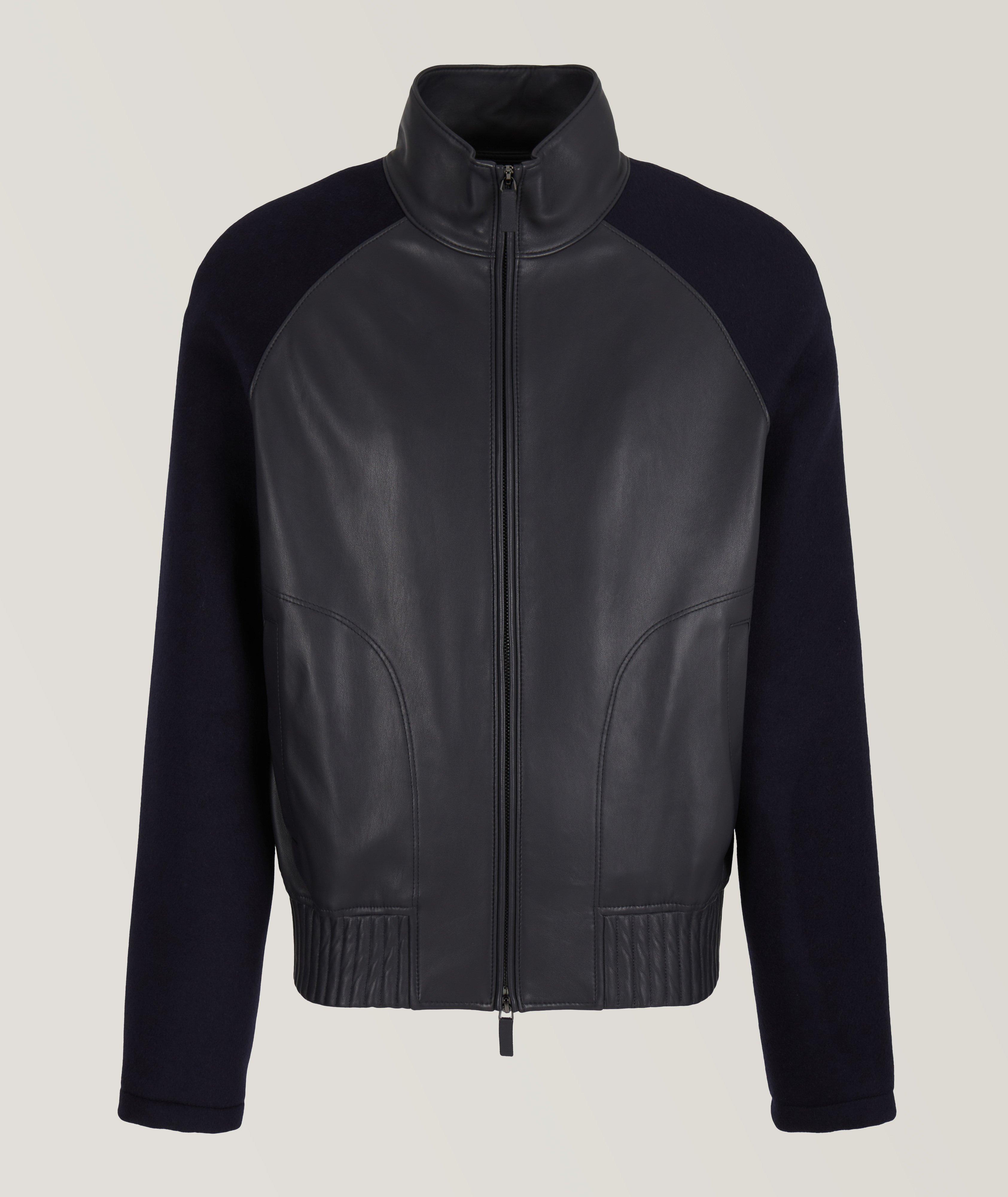 Armani lambskin outlet leather jacket