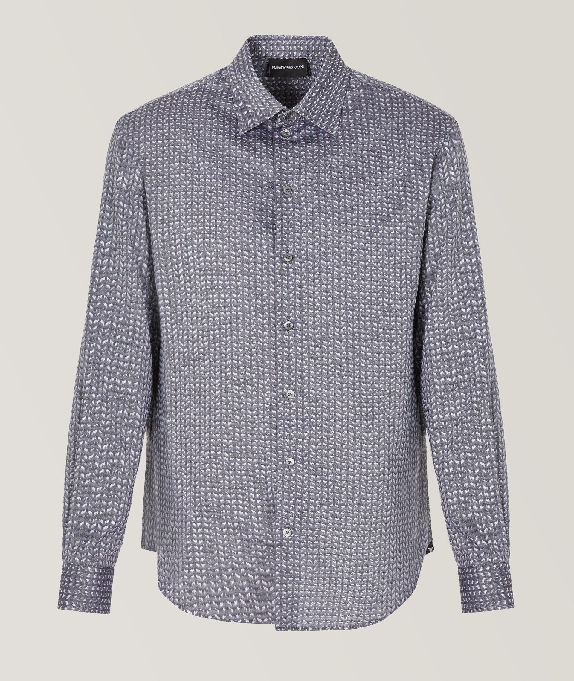 Micro Geometric Cotton Sport Shirt image 0