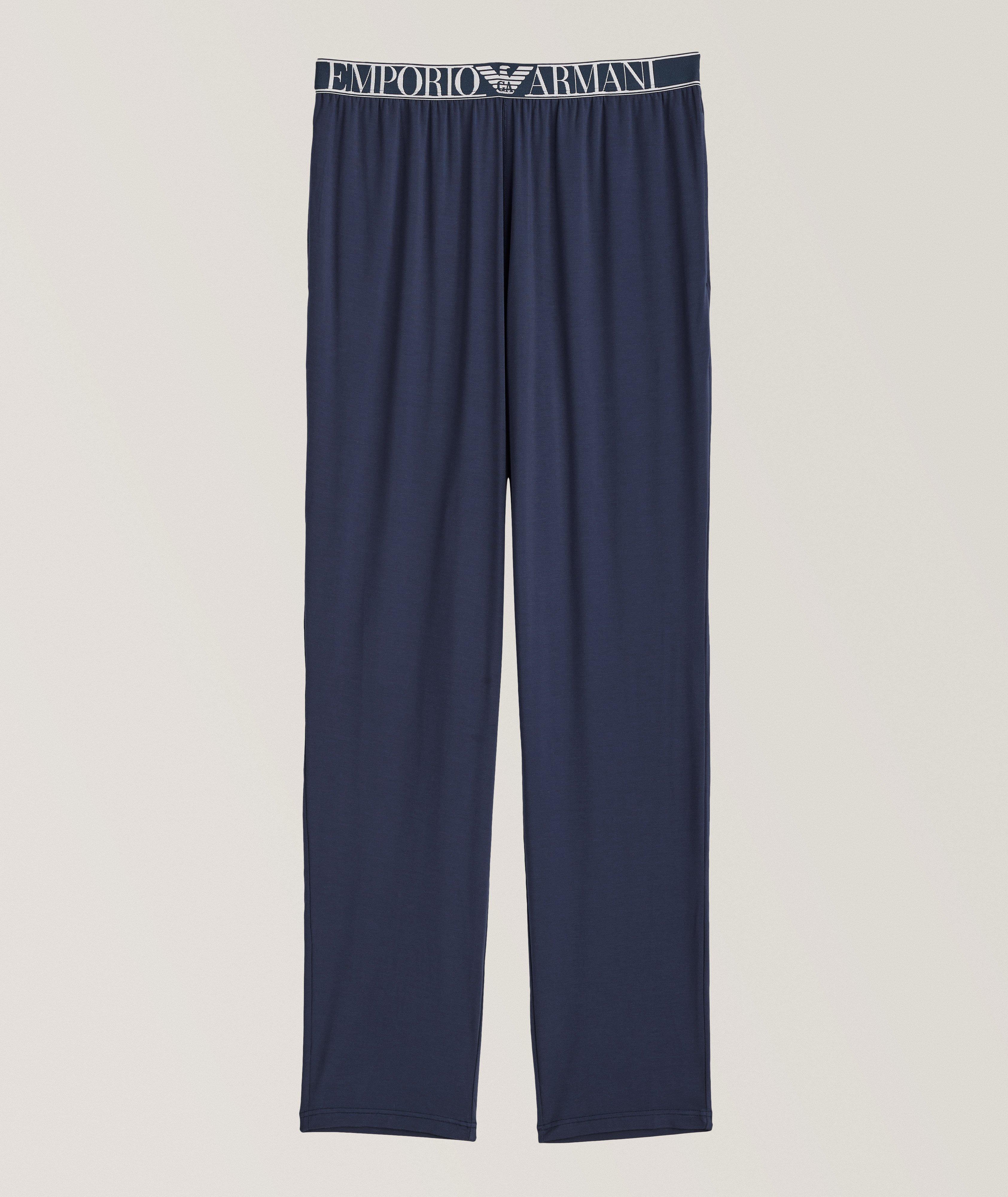 Emporio Armani Branded Band Stretch-Modal Pajama Pants, Sleepwear