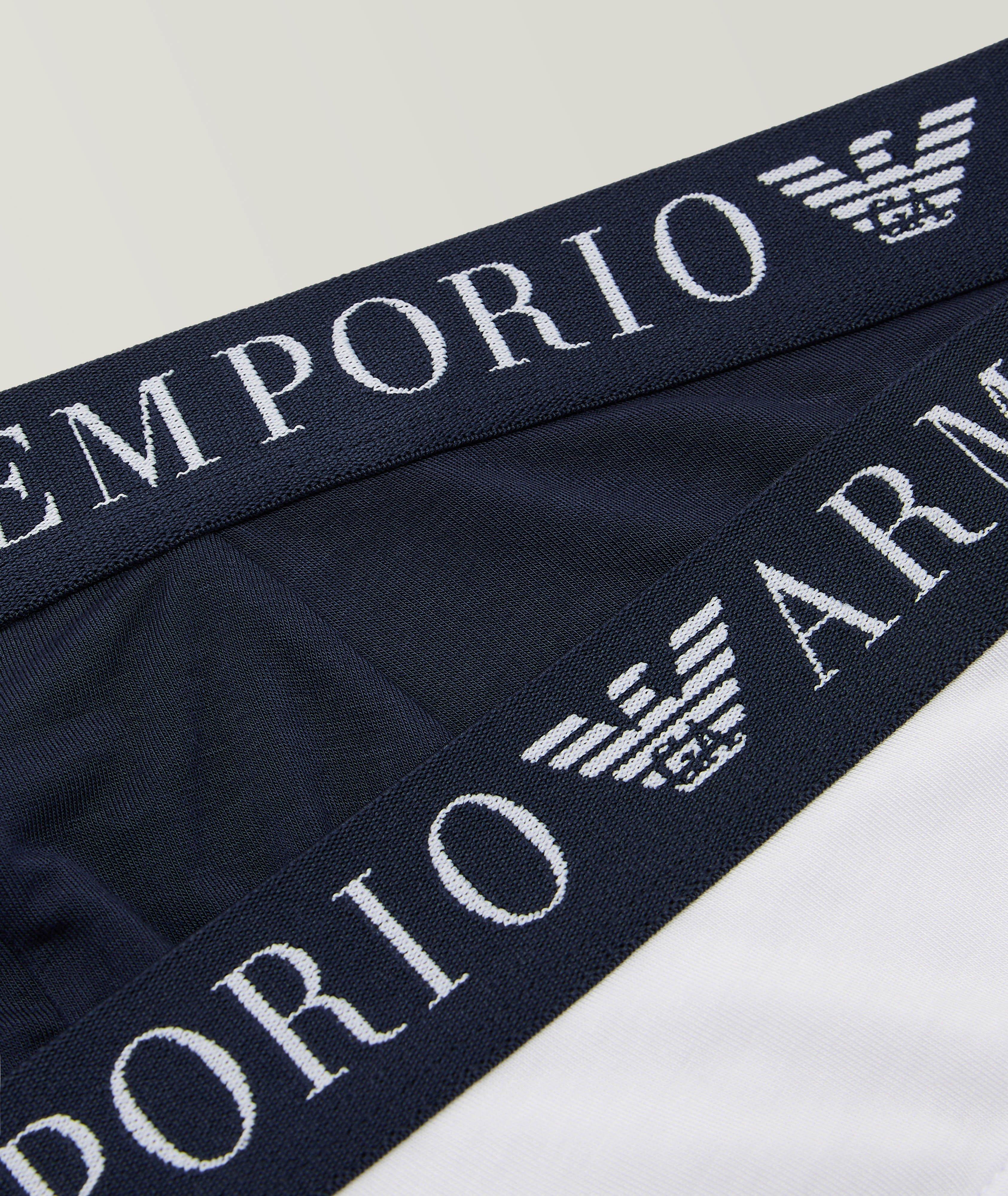 Two-Pack Logo Band Stretch-Cotton Briefs image 1