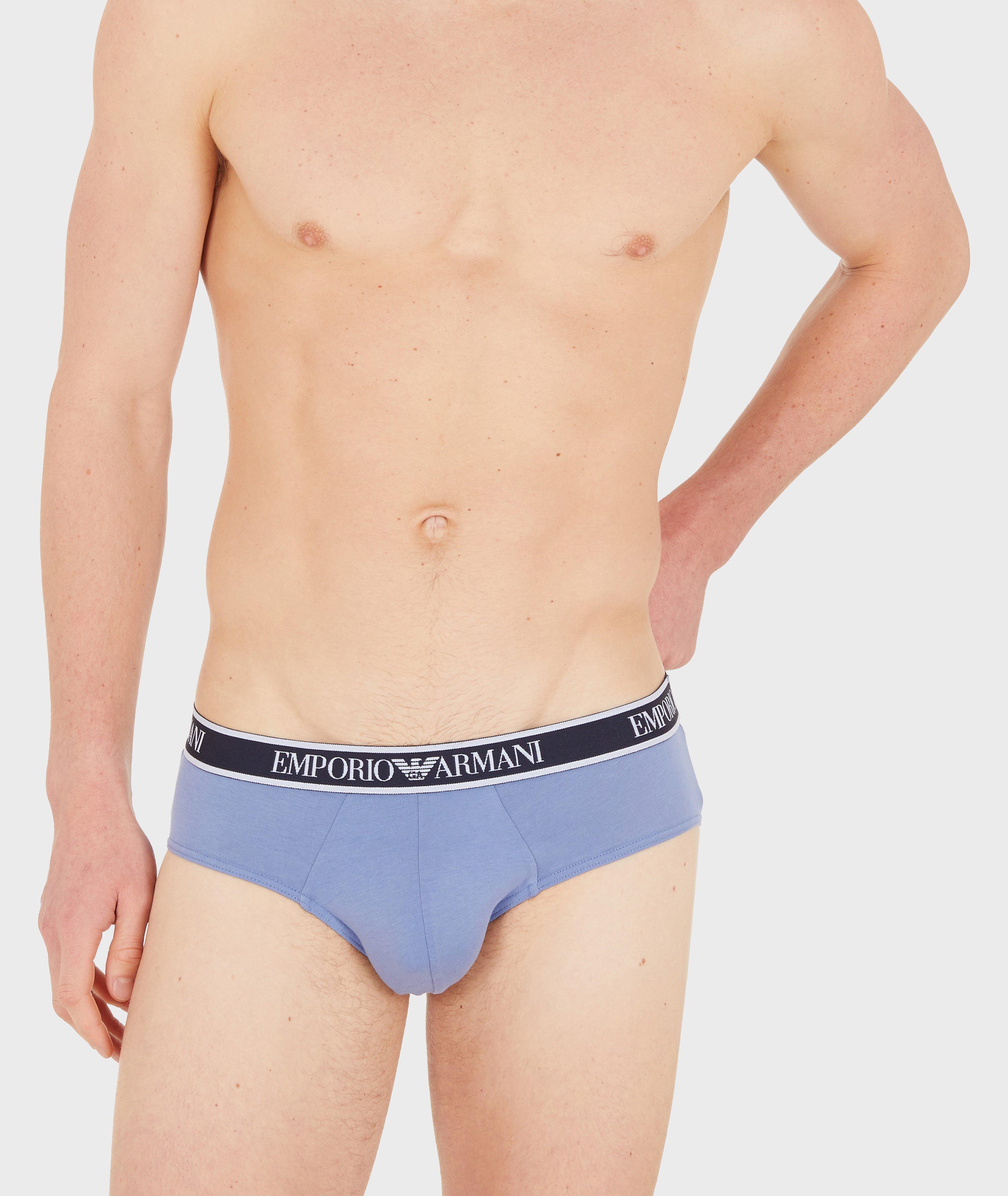 Three-Pack Logo Band Stretch-Cotton Briefs image 3