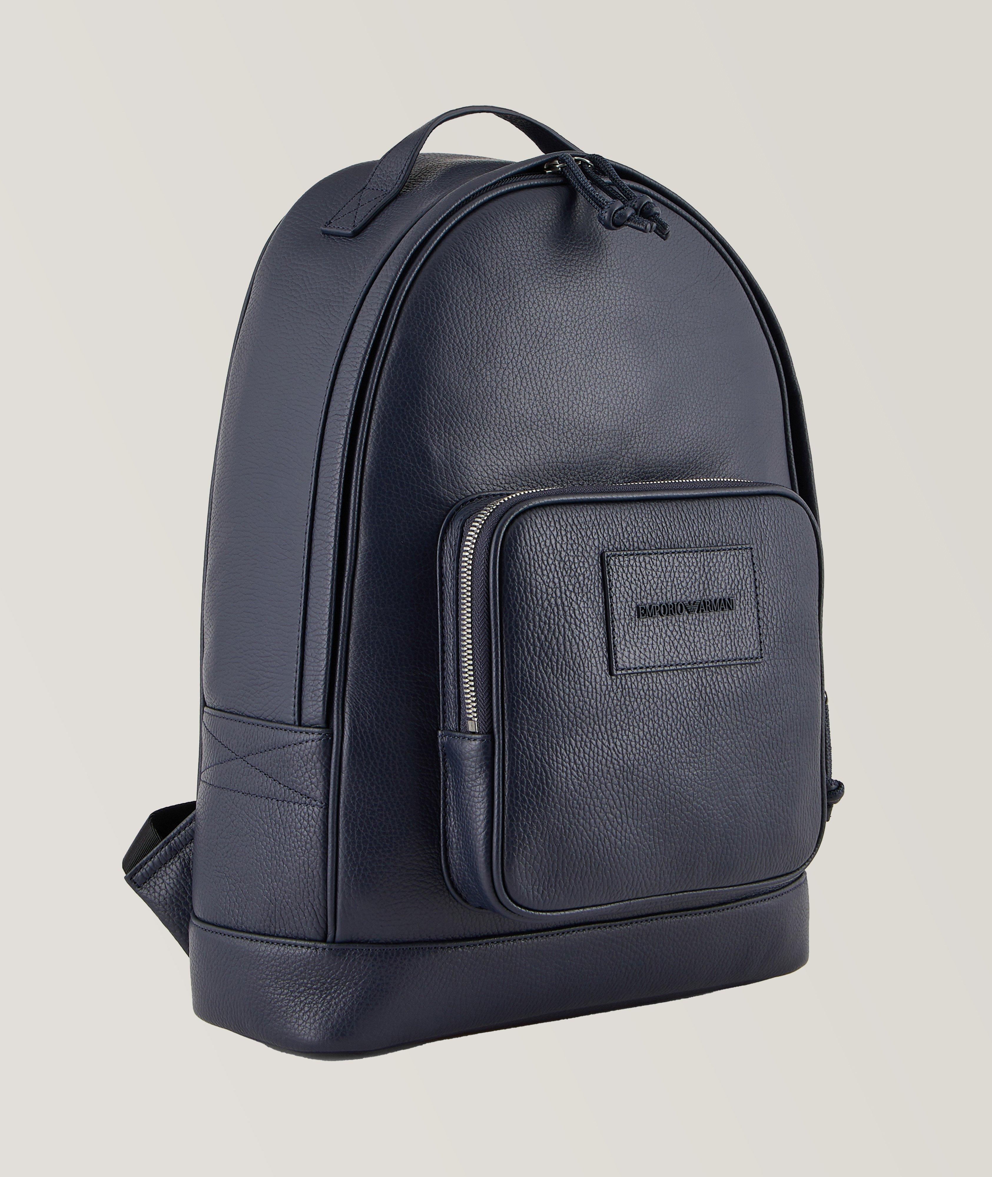 Logo Embossed Leather Backpack image 0