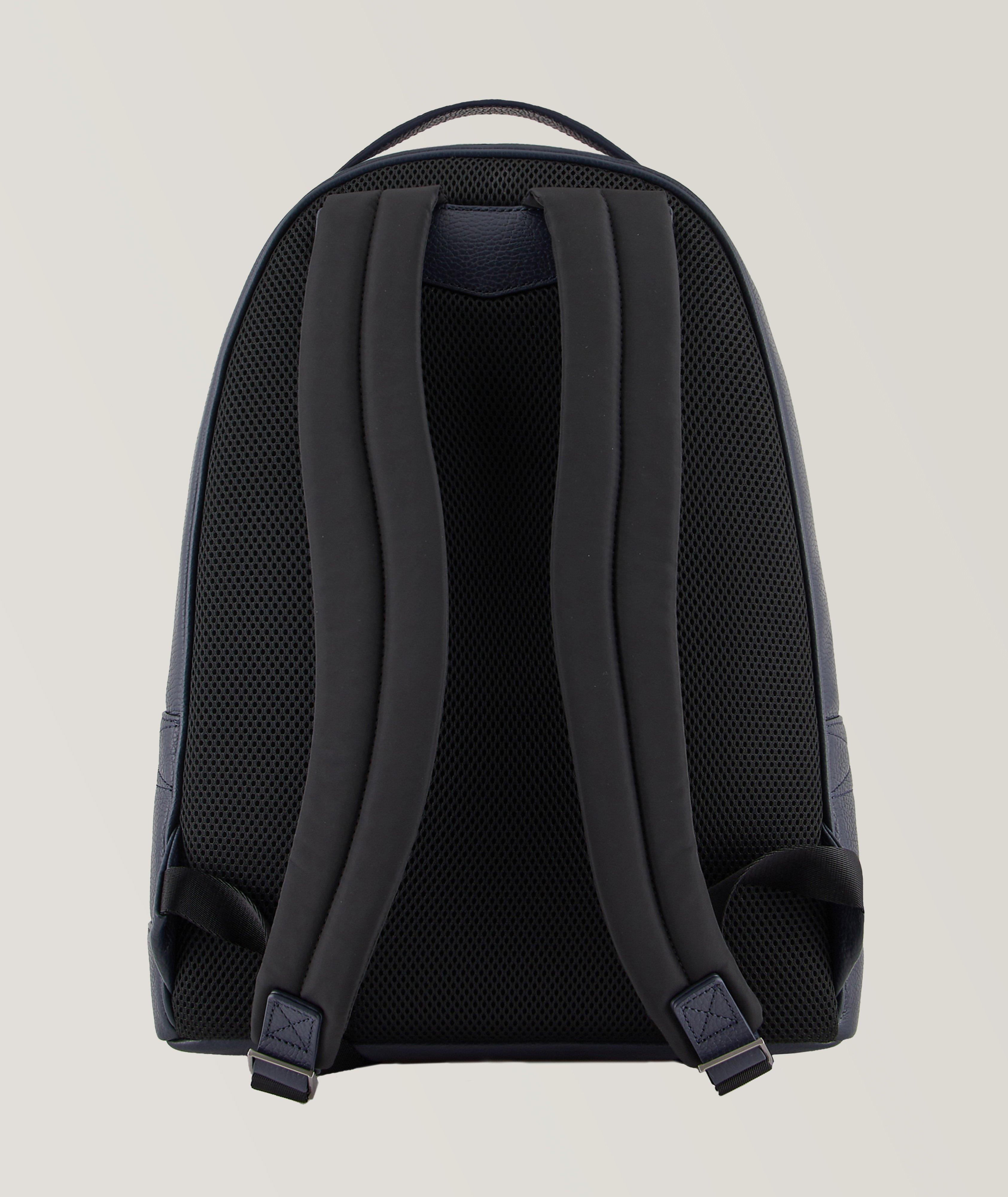 Emporio Armani Logo Embossed Leather Backpack | Bags & Cases