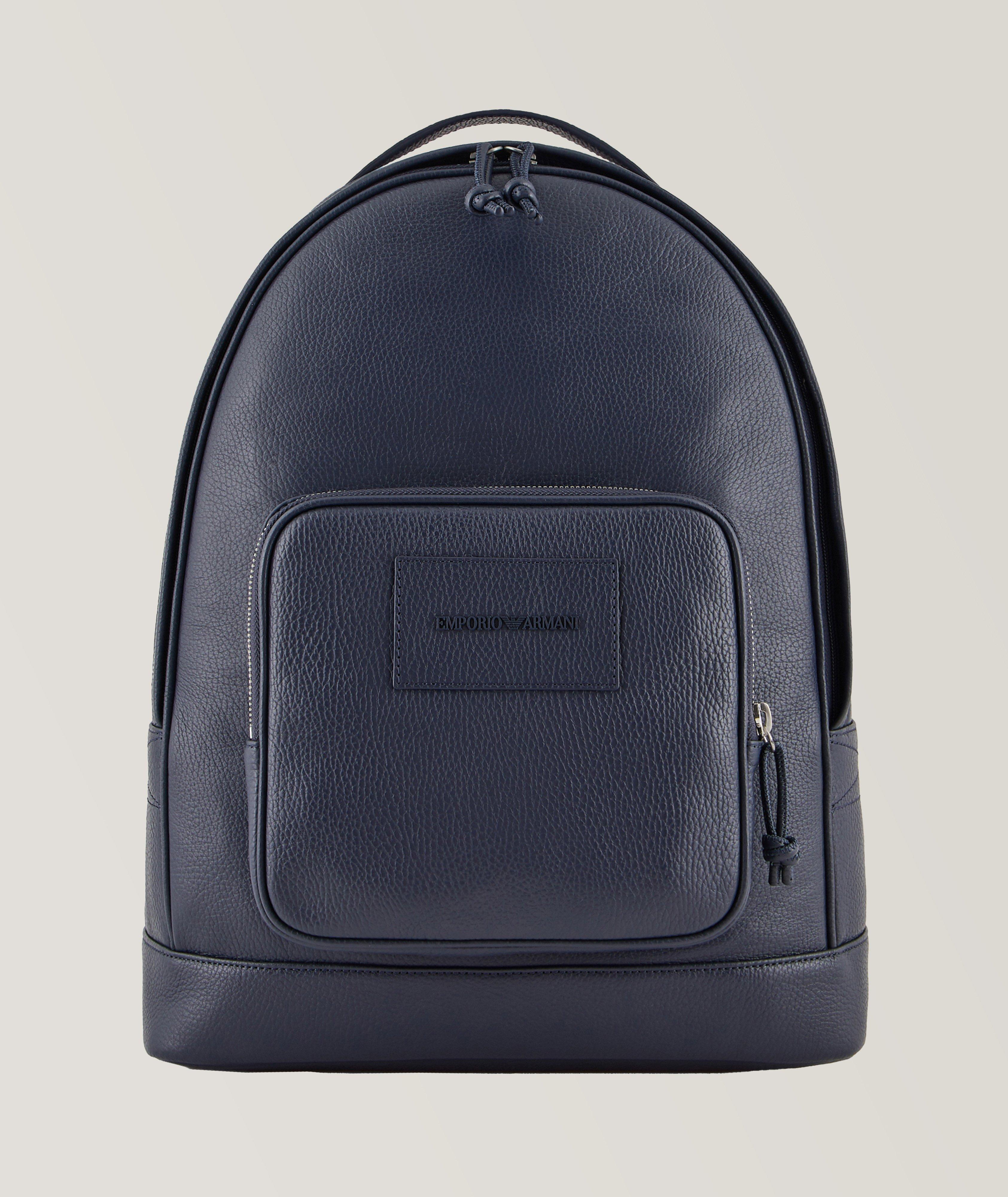 Logo Embossed Leather Backpack image 2