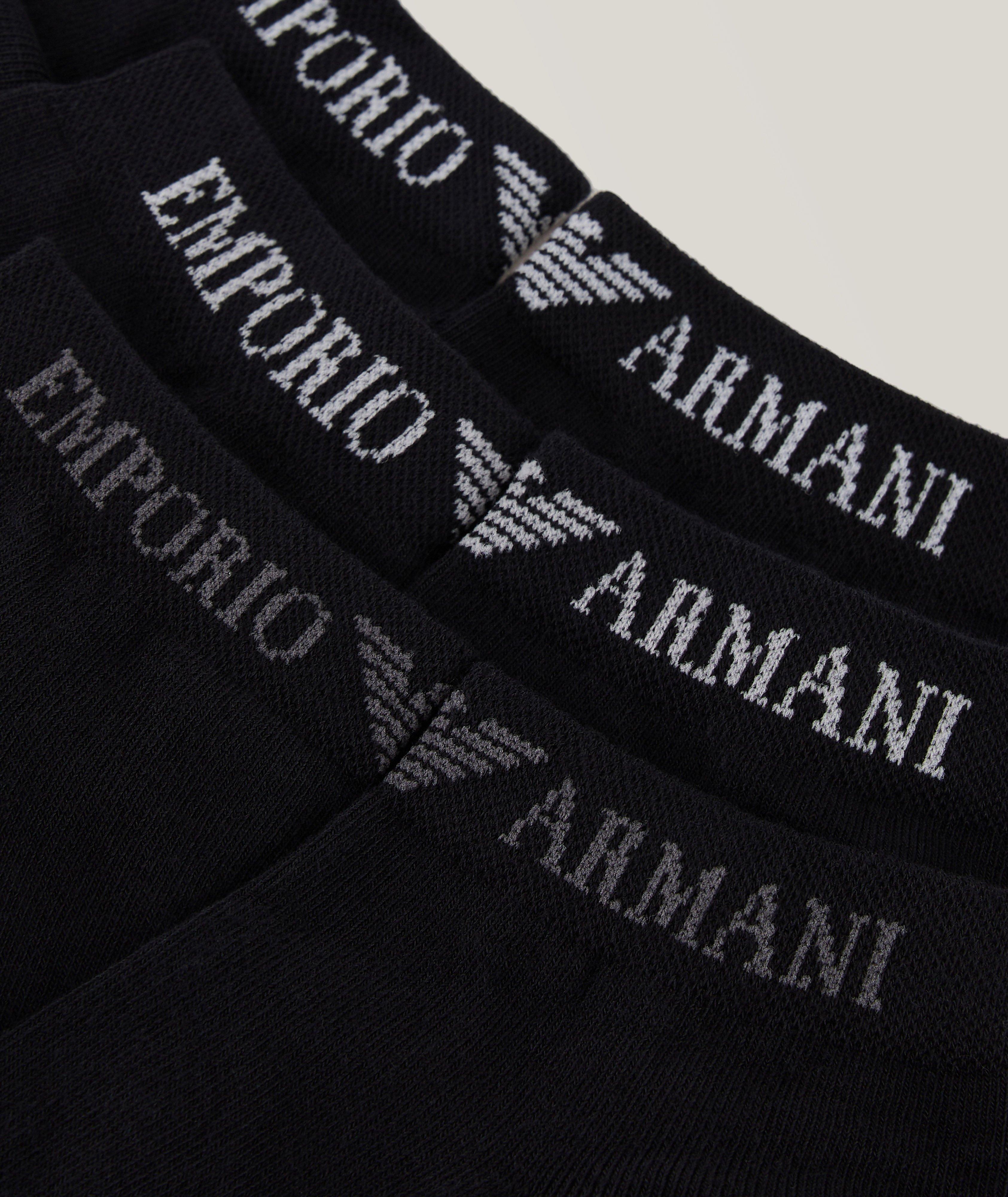 Three-Pack Jacquard Logo Cotton-Blend Socks image 1
