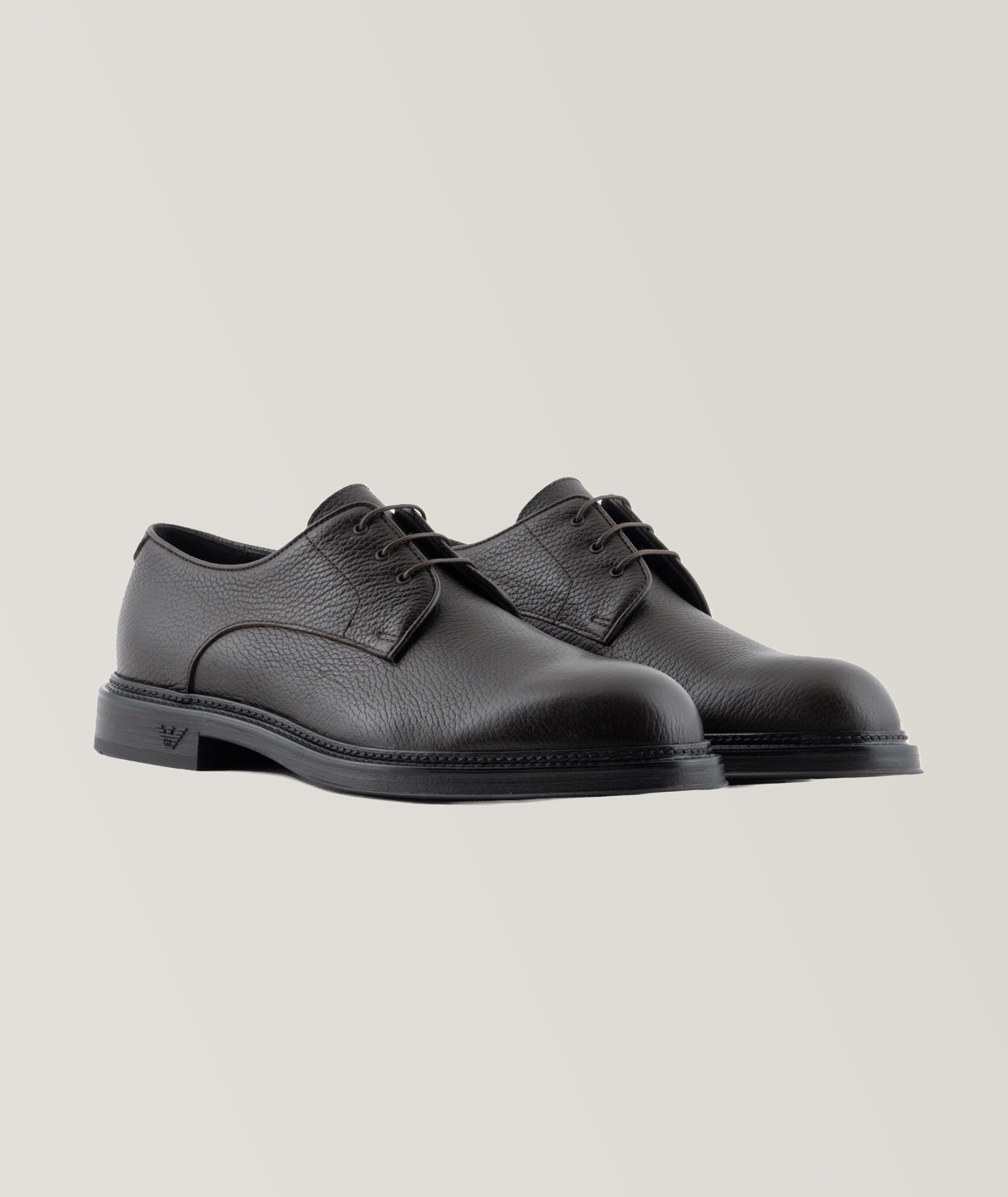 Chaussure lacée en cuir de veau texturé image 3