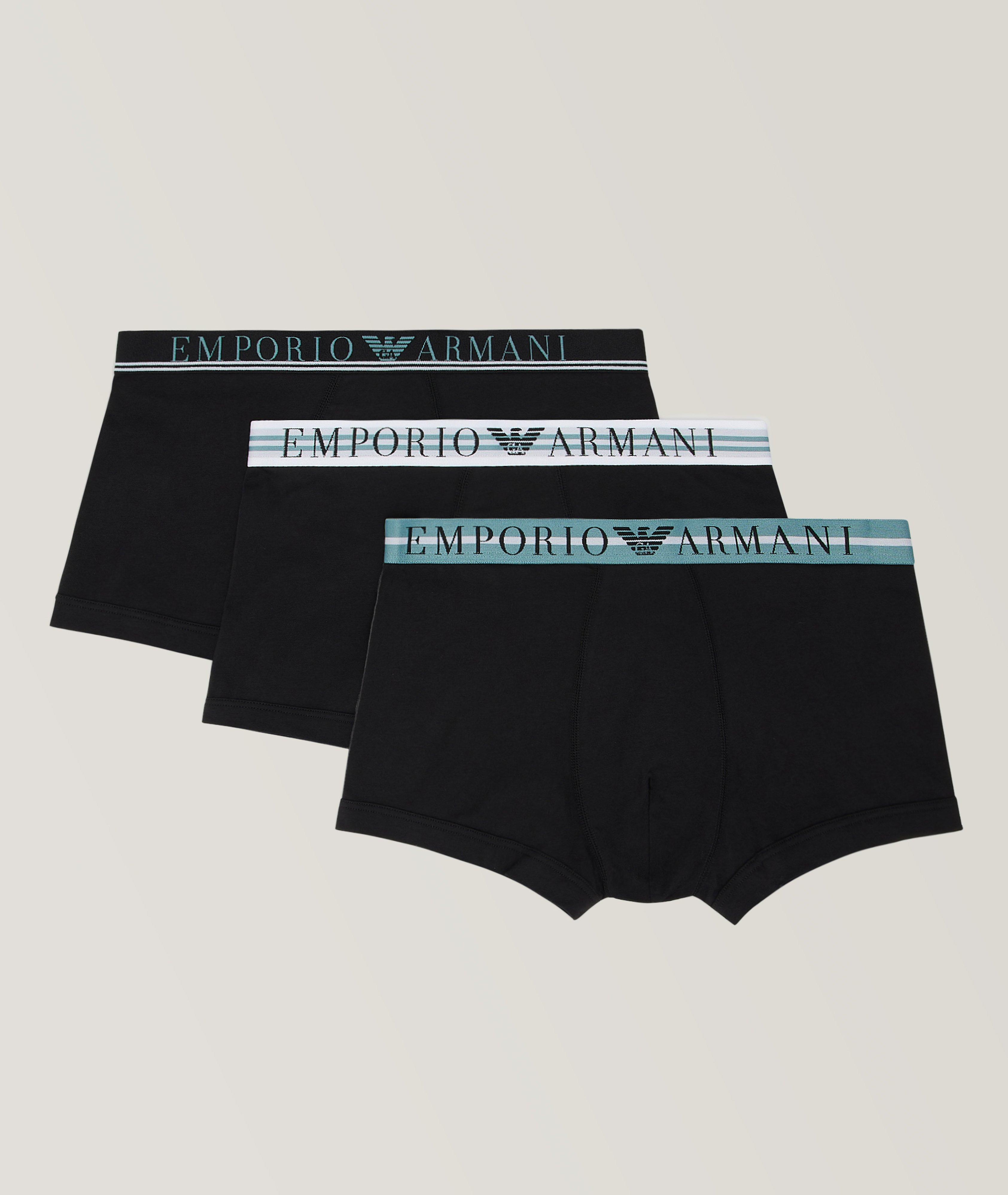 Three-Pack Logo Band Stretch-Cotton Boxer Briefs image 0