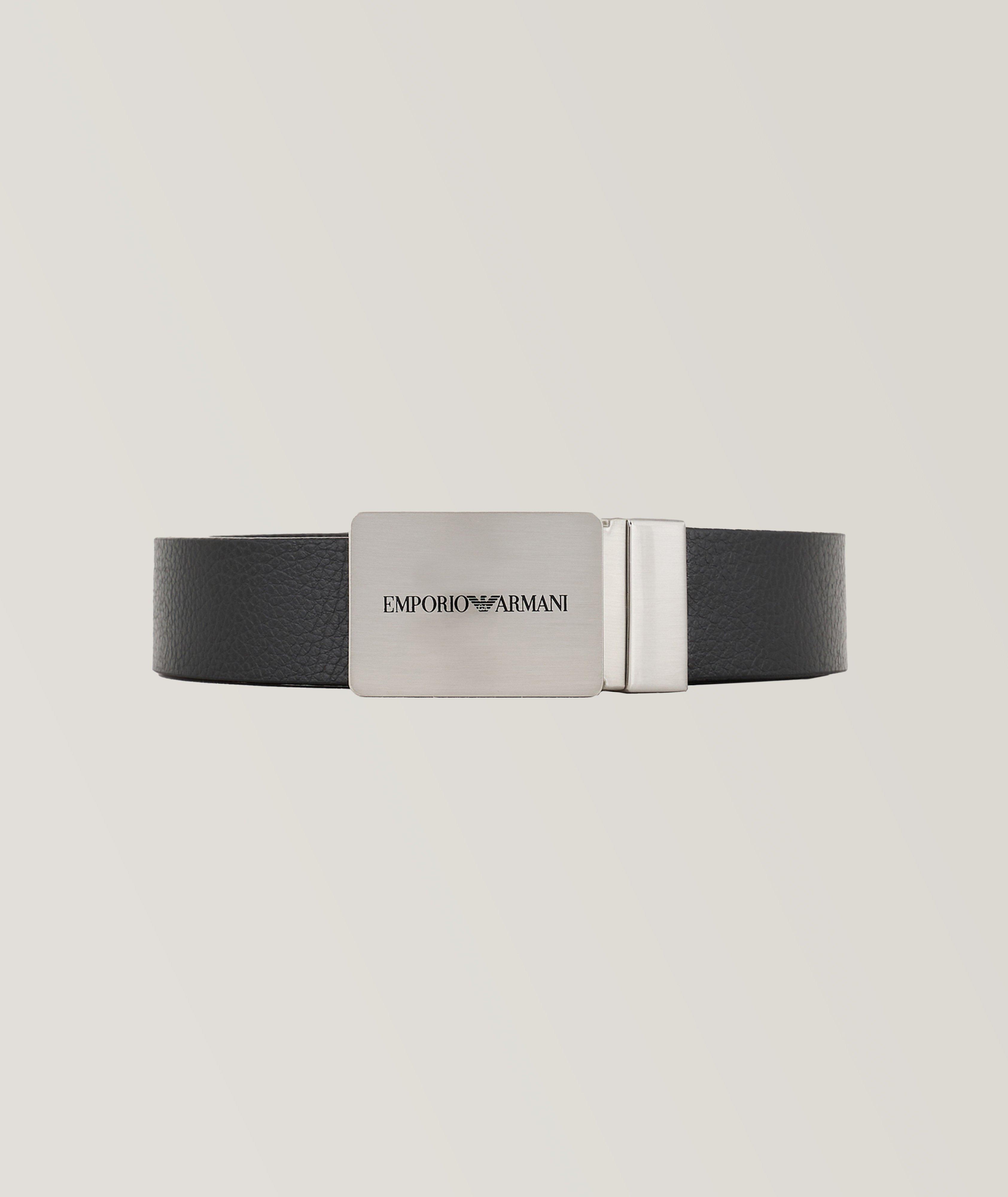 Emporio Armani Reversible Pebbled Leather Belt | Belts | Harry Rosen