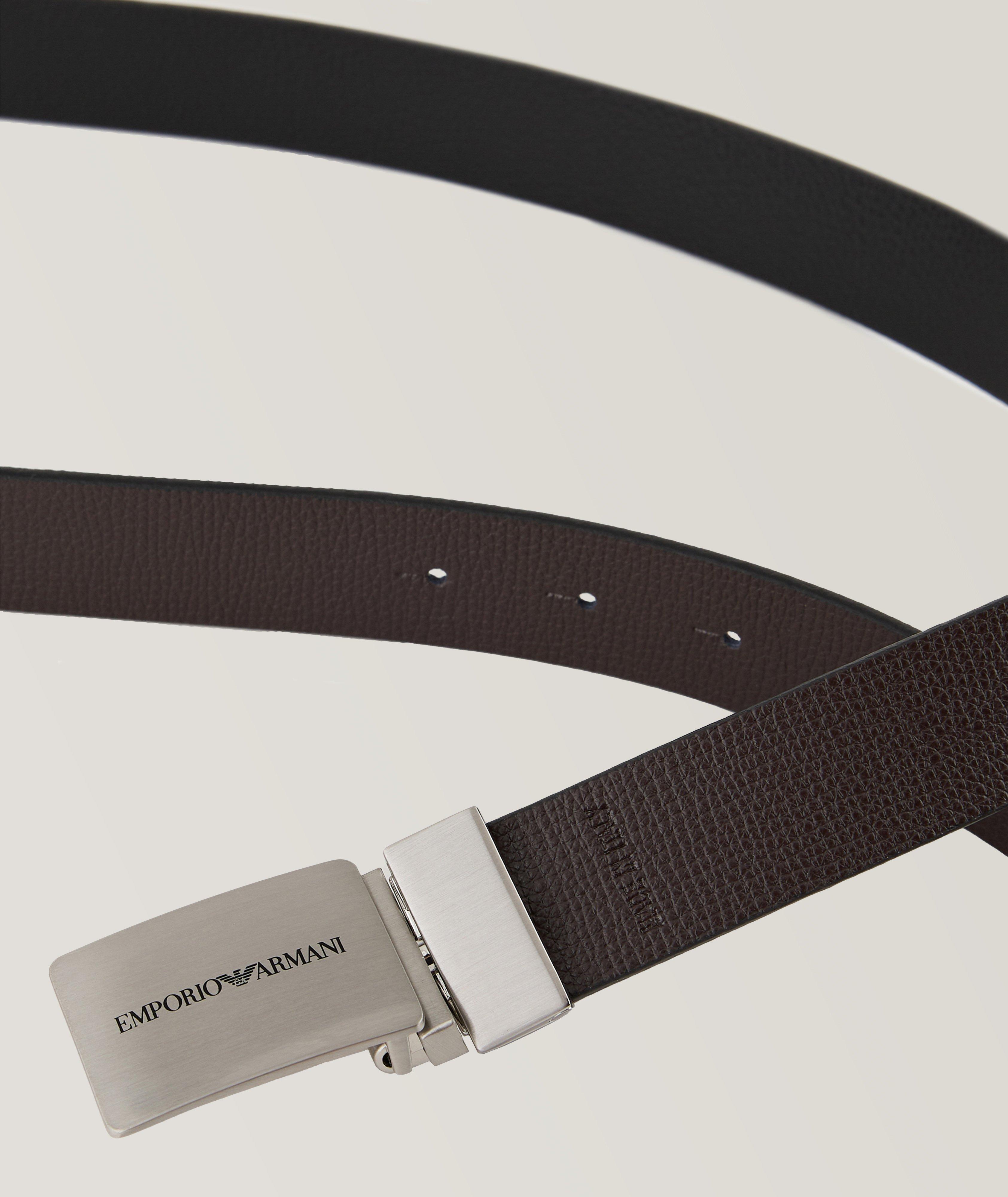 Emporio Armani Reversible Pebbled Leather Belt Belts Harry Rosen