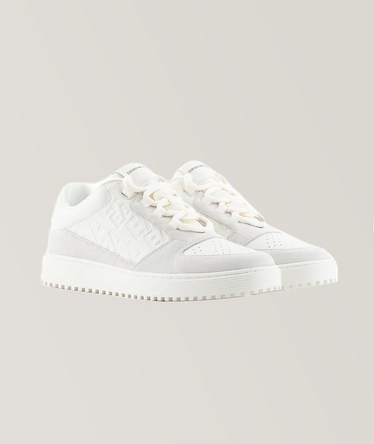Embossed Logo Leather Sneakers image 1