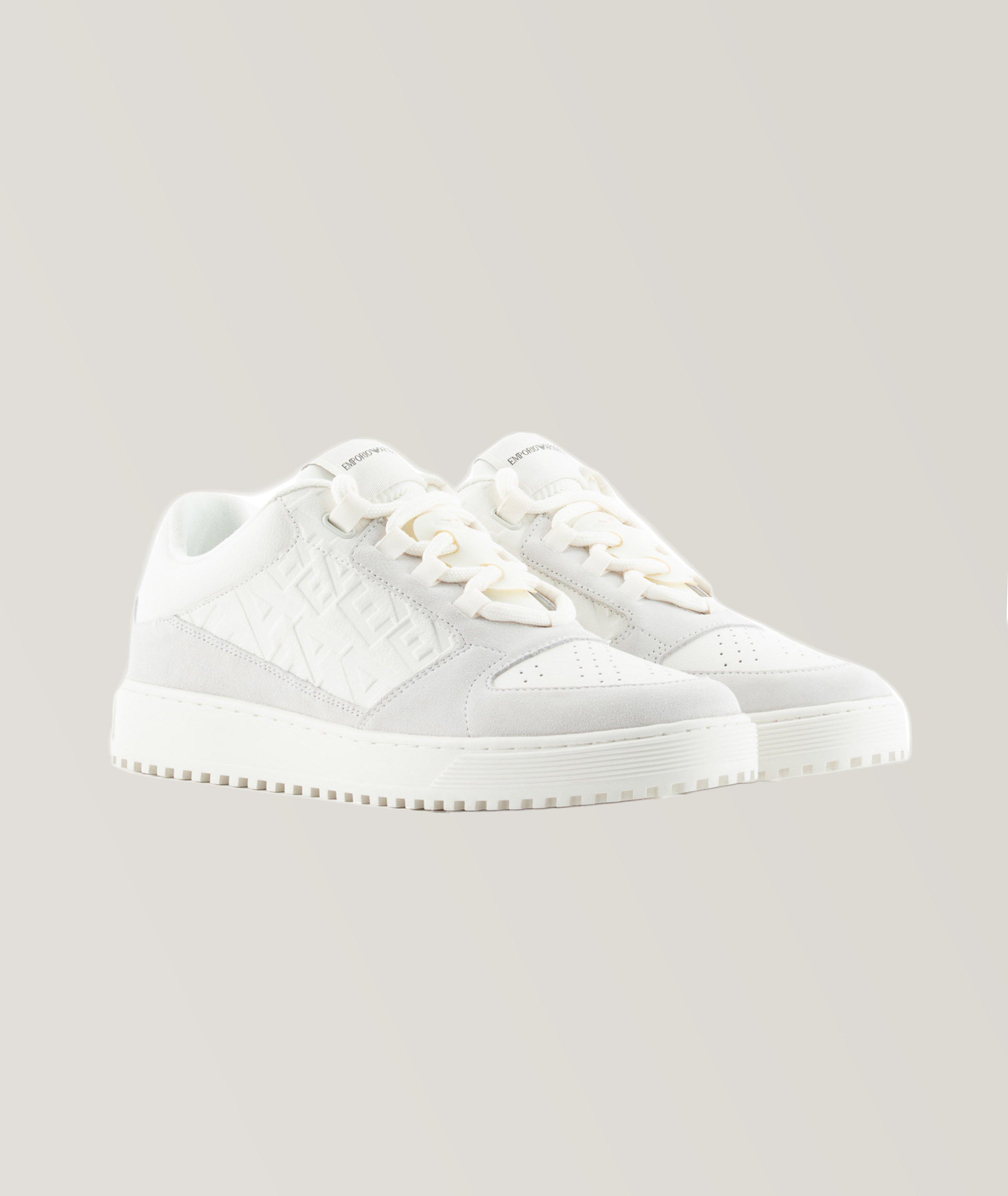 Embossed Logo Leather Sneakers image 1