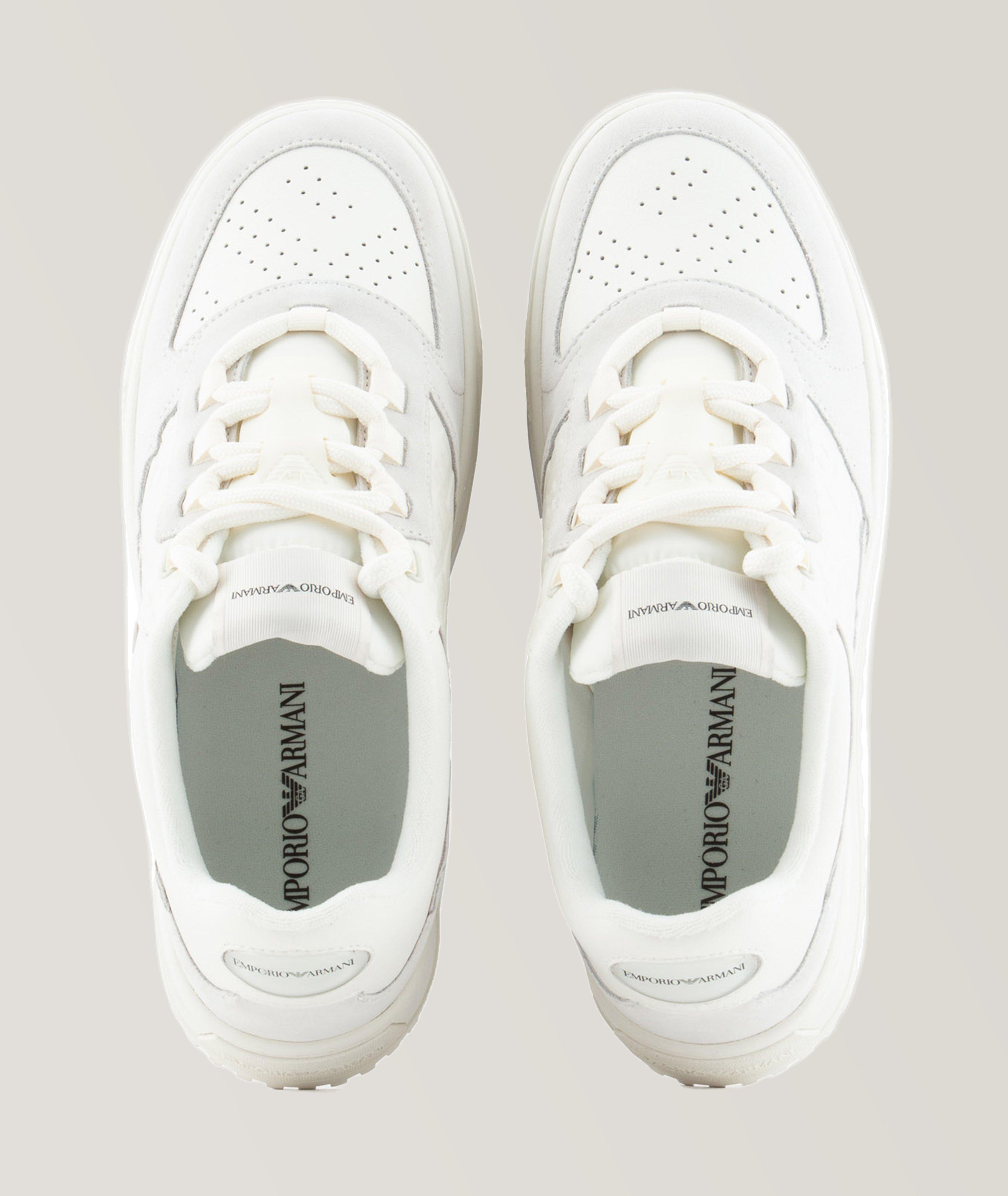 Embossed Logo Leather Sneakers image 1