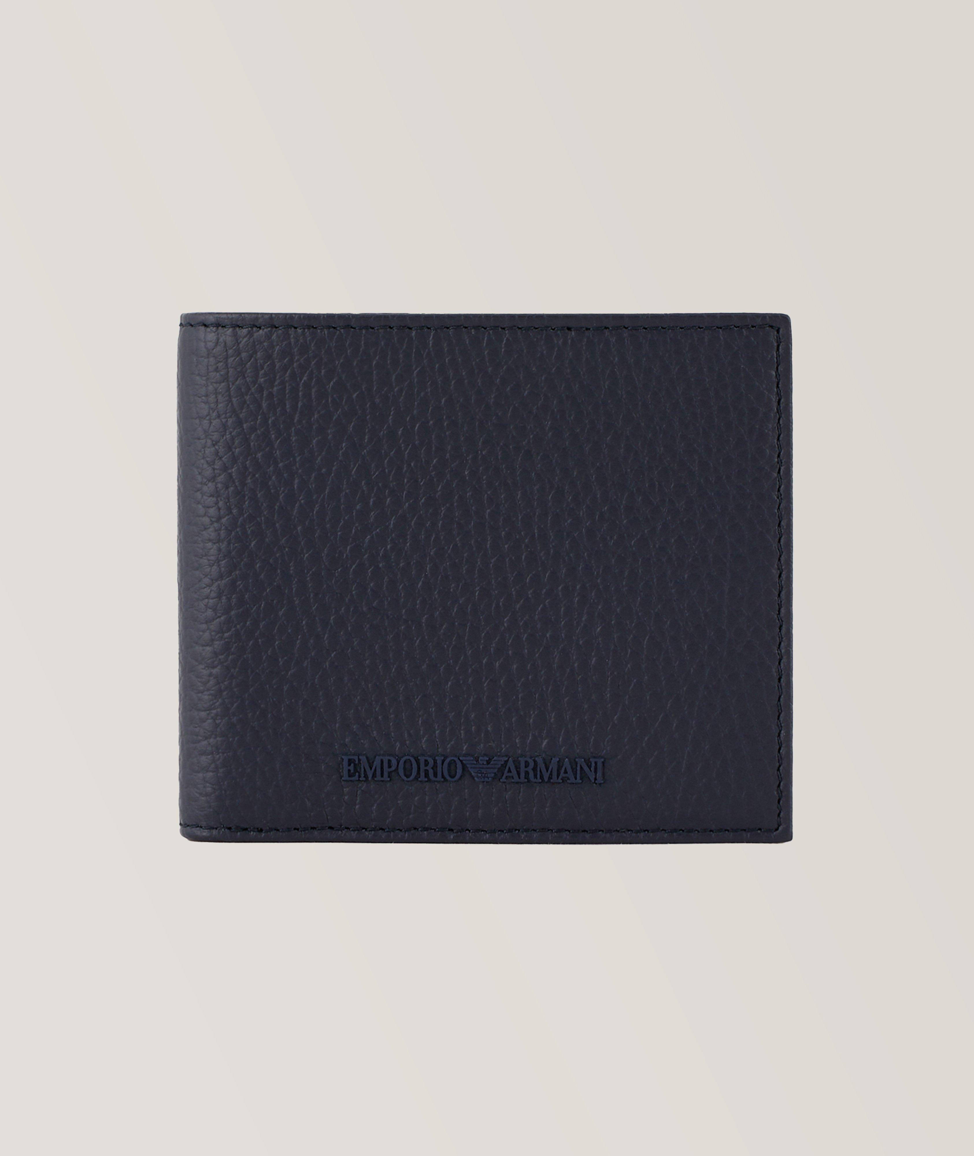 Logo Plaque Tumbled Leather Bifold Wallet image 0