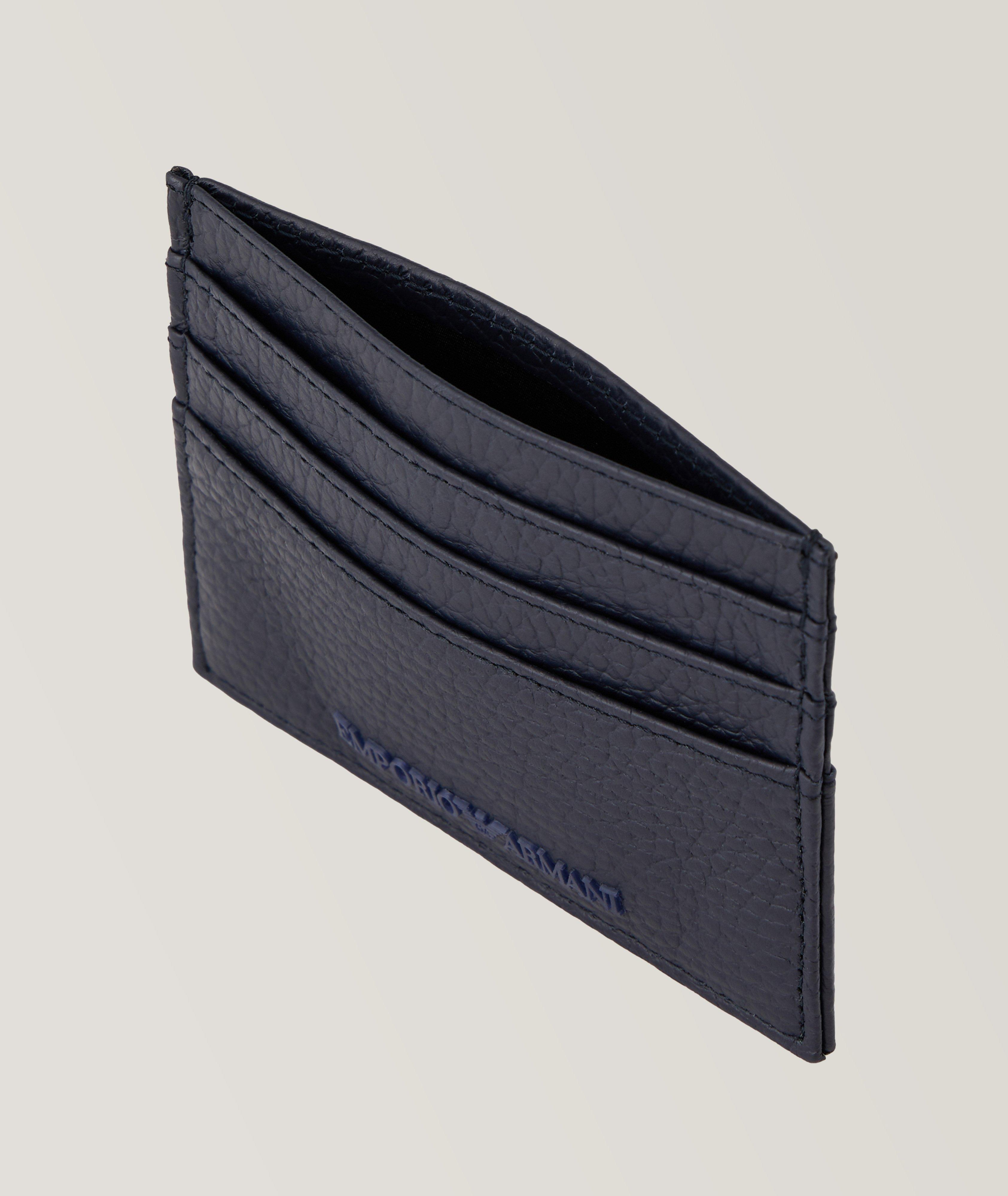 Porte-carte en cuir grenu avec logo image 2