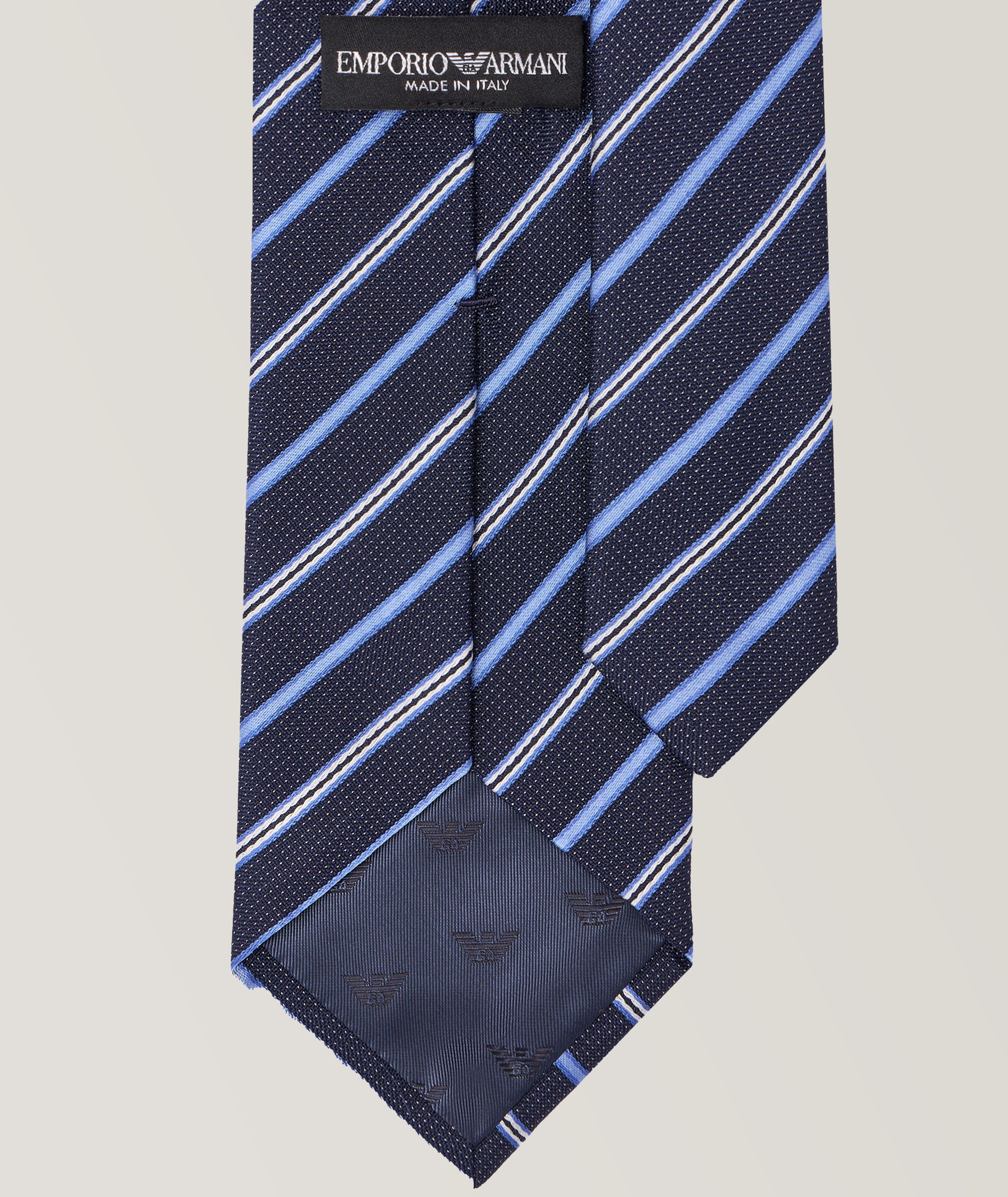 Striped Jacquard Silk Tie image 1