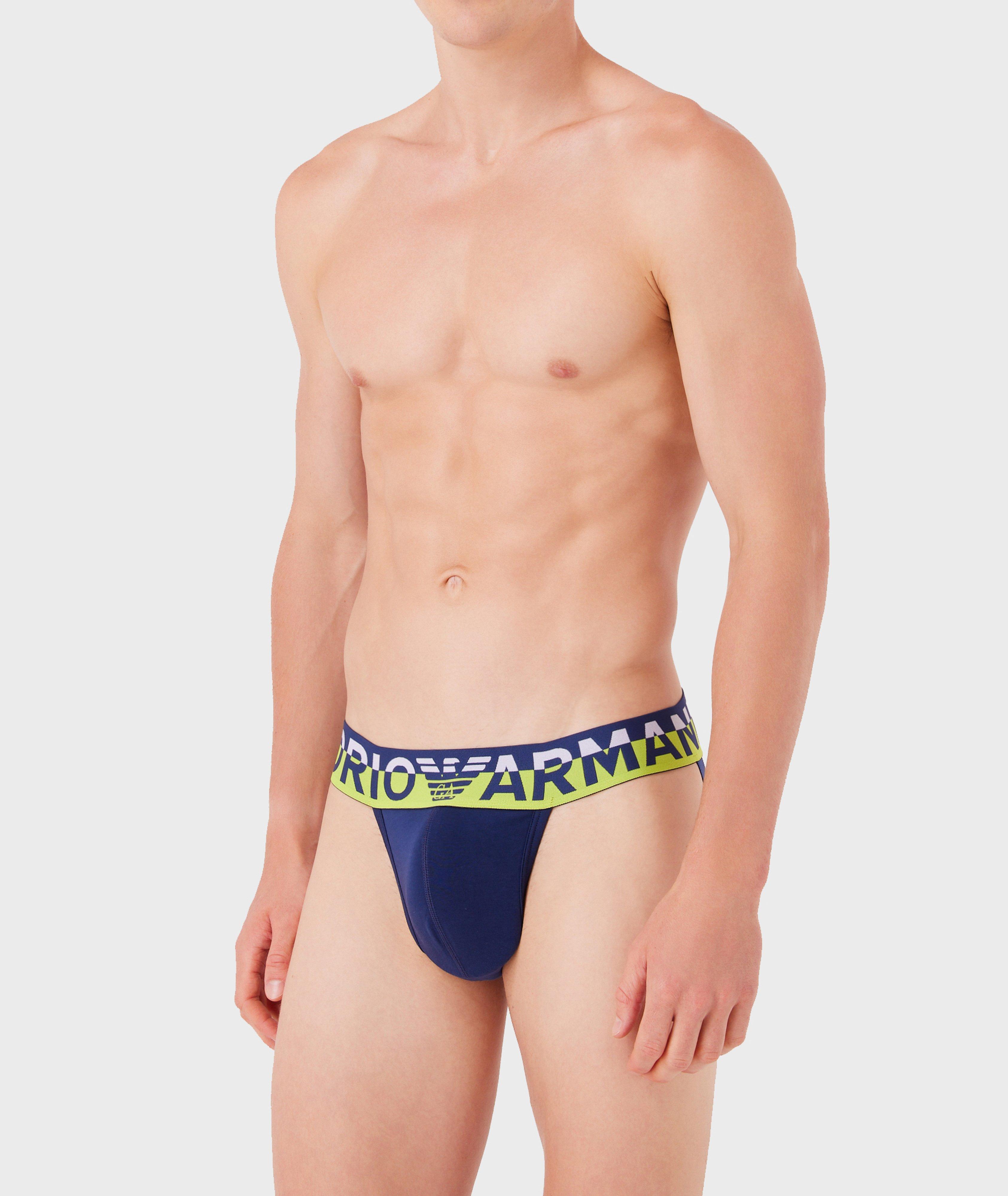 Emporio Armani Sustainability Values Stretch-Cotton Jockstrap, Underwear