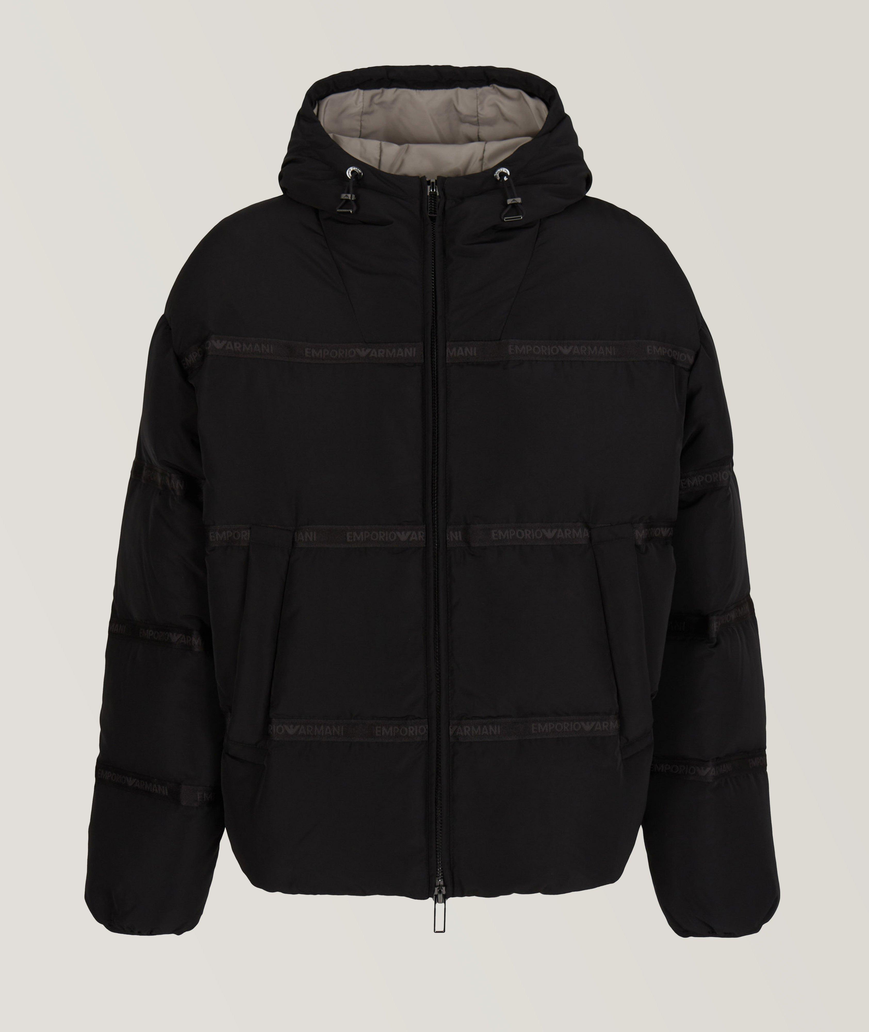 Emporio armani black on sale down padded jacket