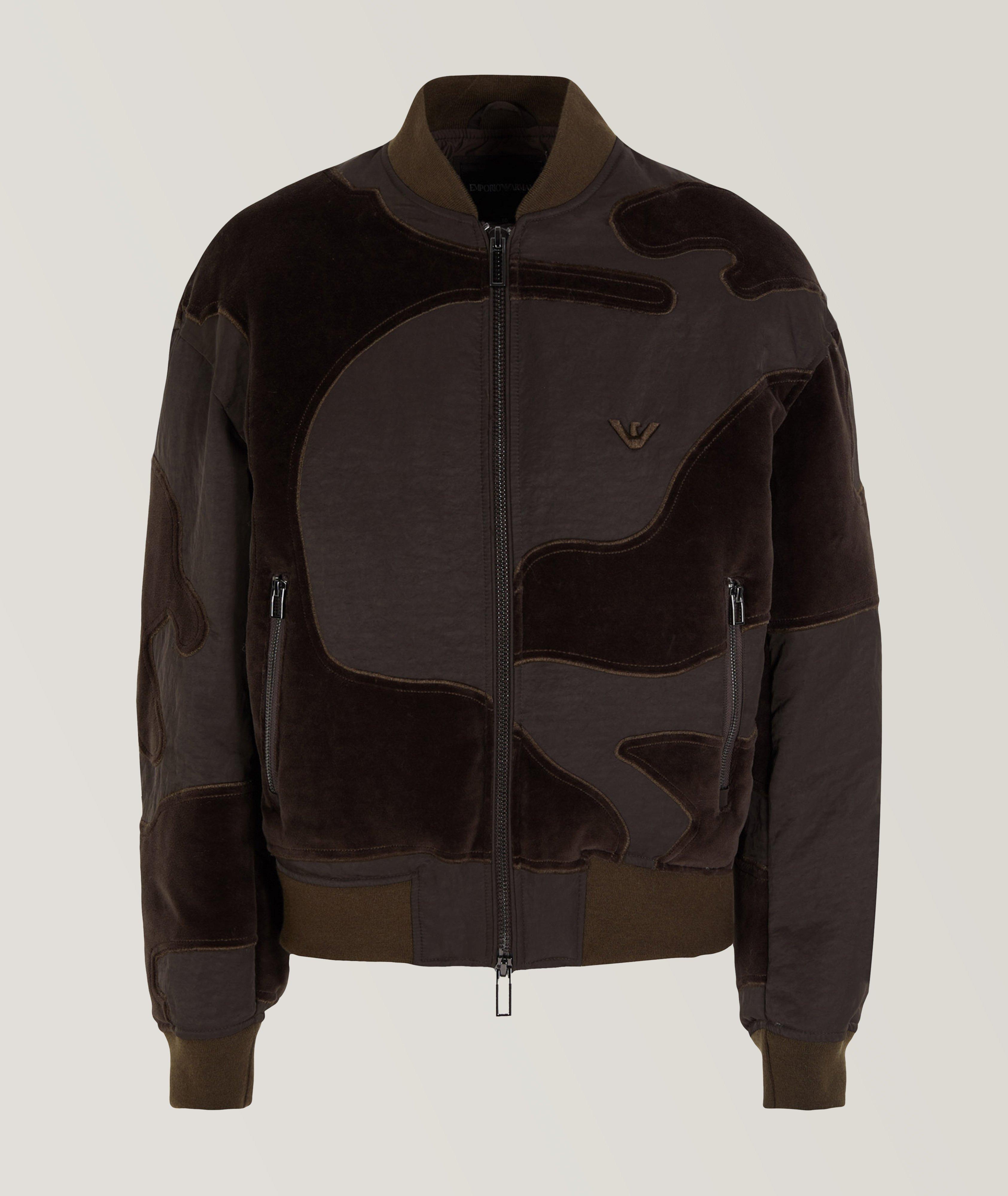 Blouson en velours à motif camouflage image 0