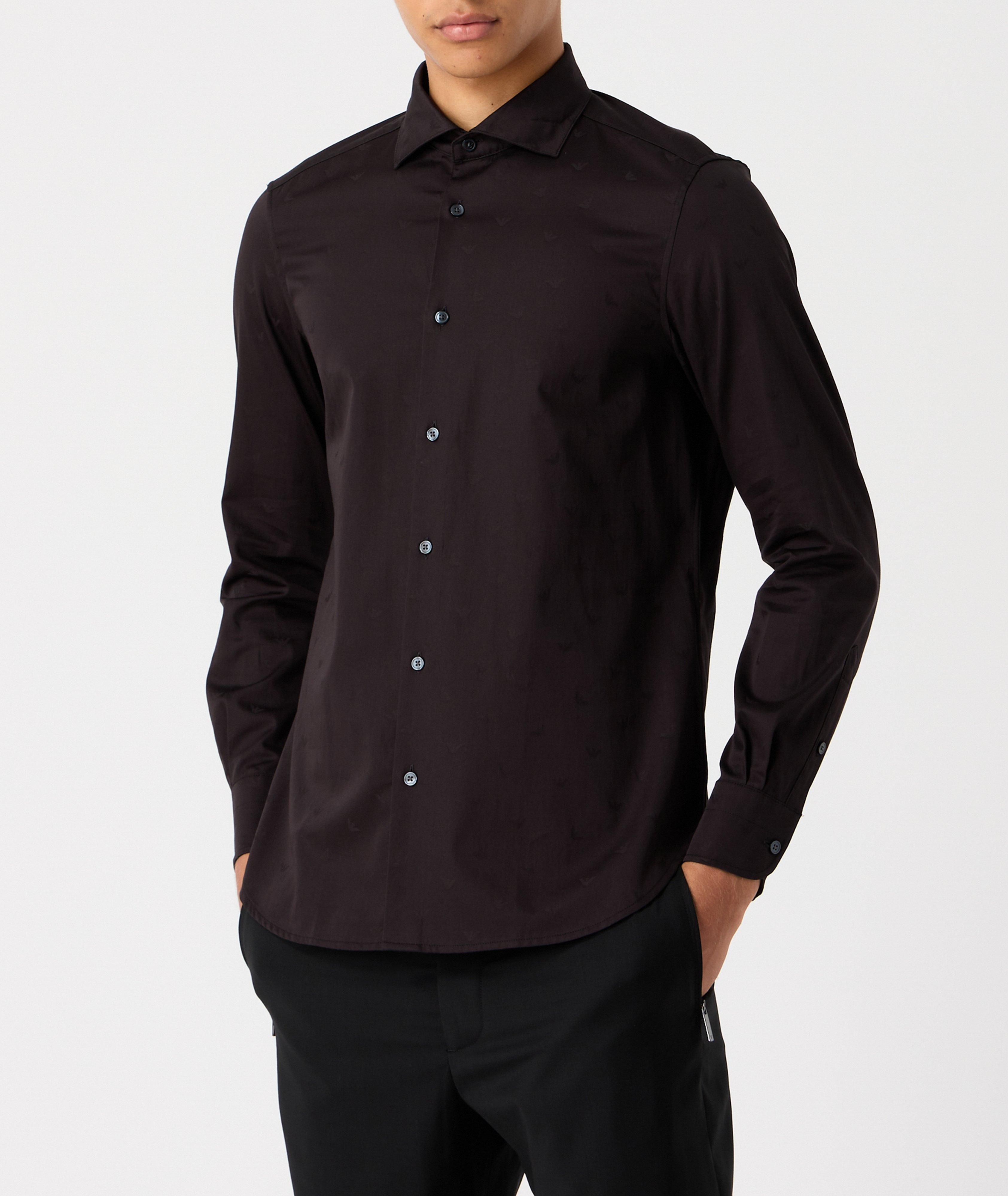 Allover Eagle Jacquard Cotton-Lyocell Sport Shirt image 1