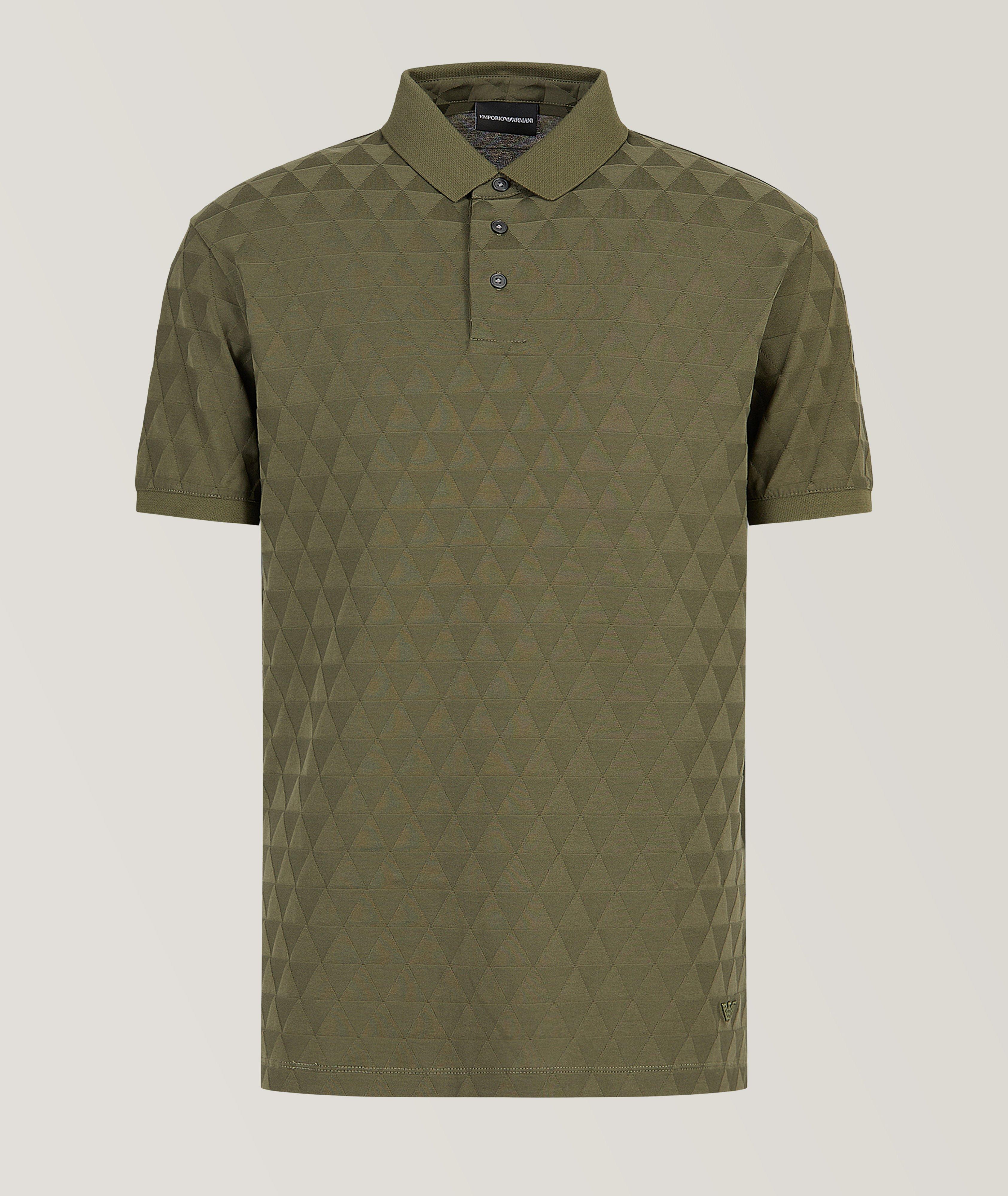 Armani Collezioni Patterned-knit polo shirt