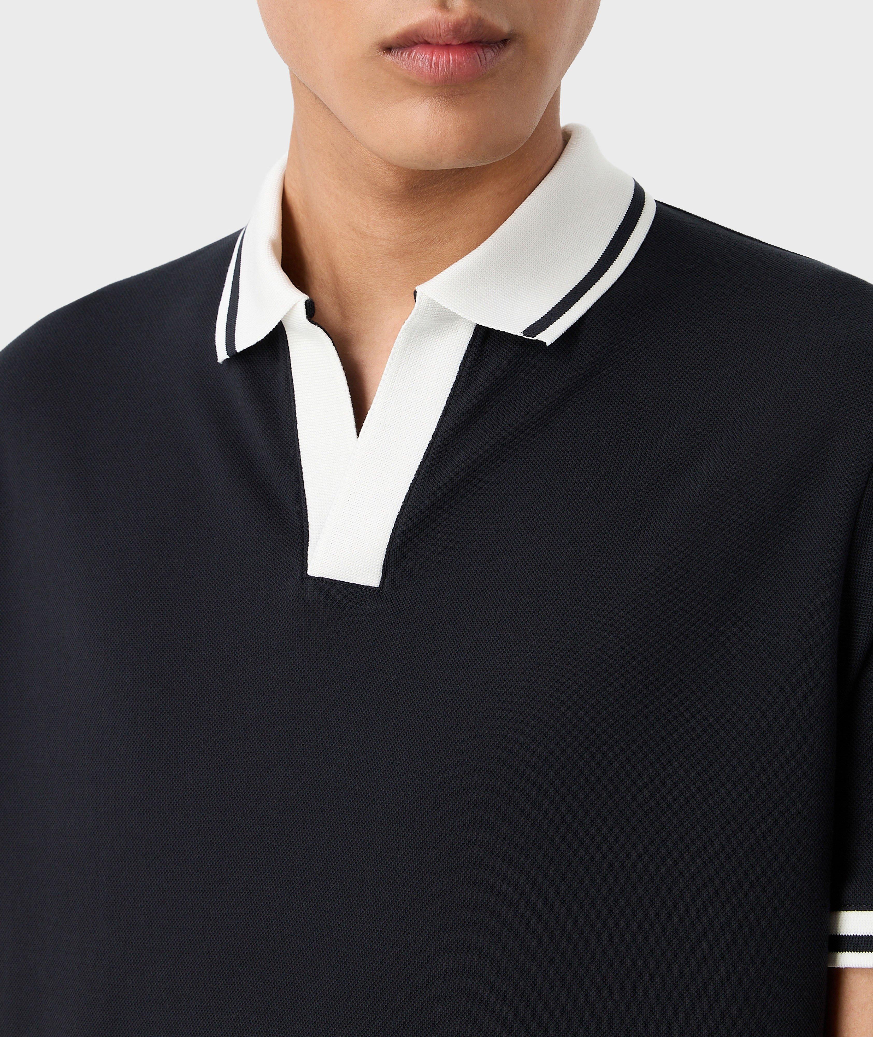 Polo en coton à détails contrastants image 3