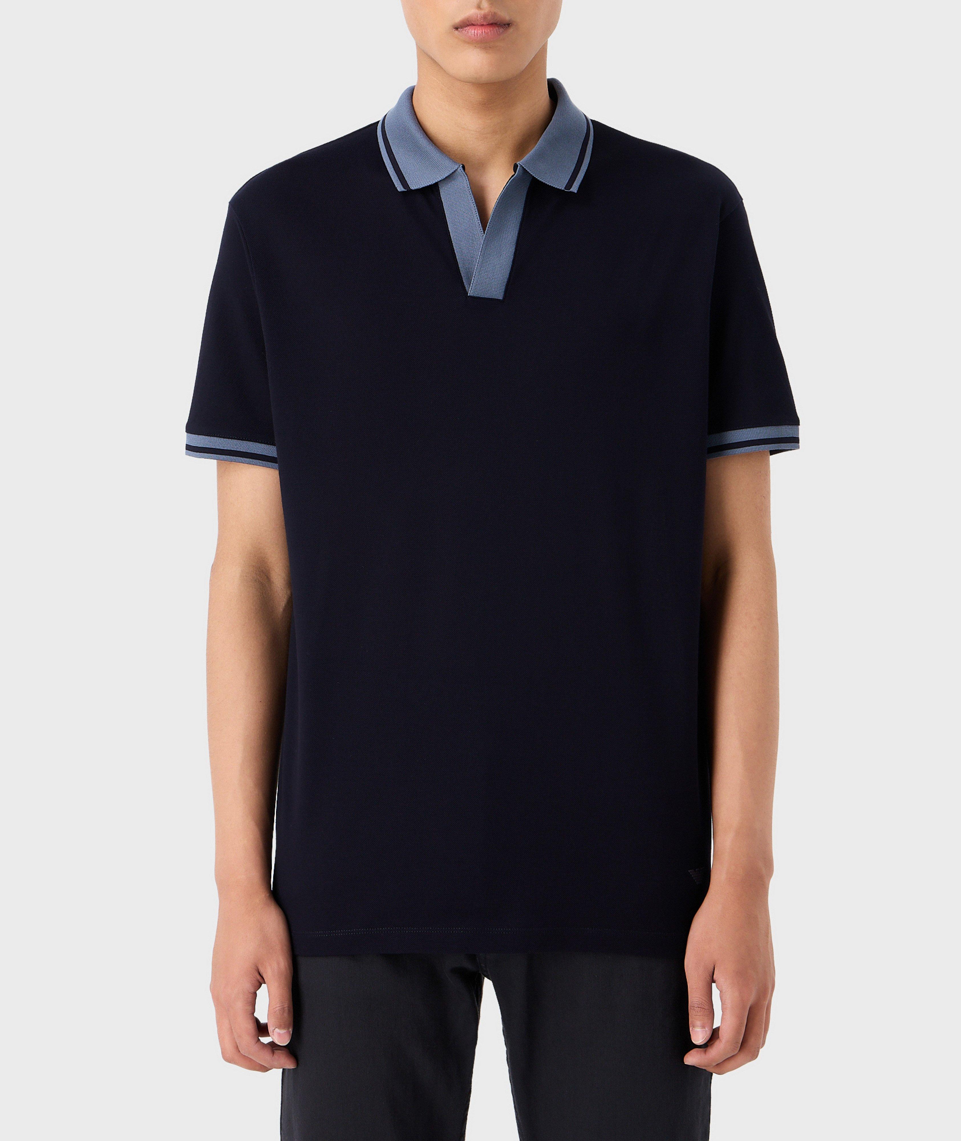 Polo en coton à détails contrastants image 1