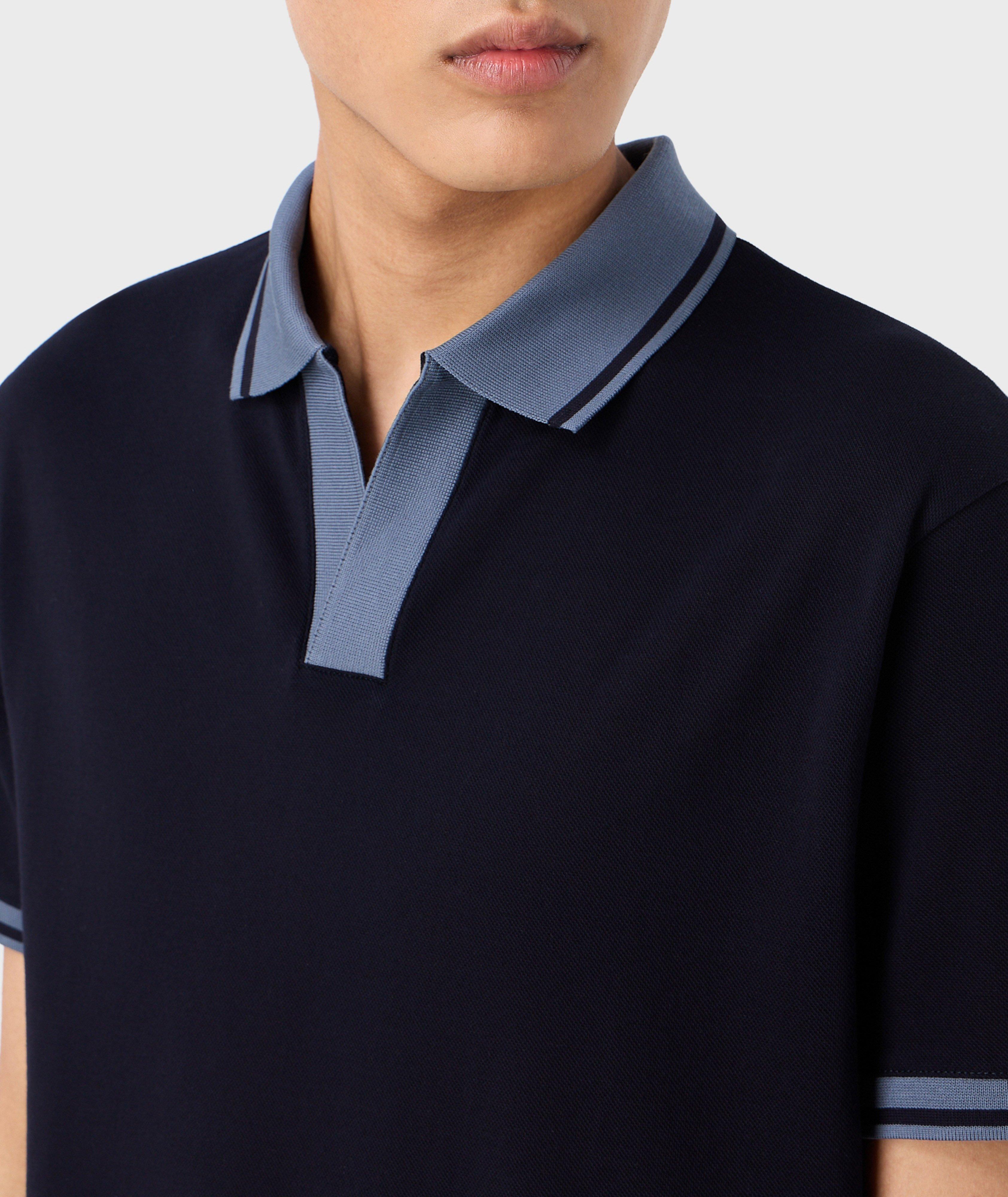 Polo en coton à détails contrastants image 3
