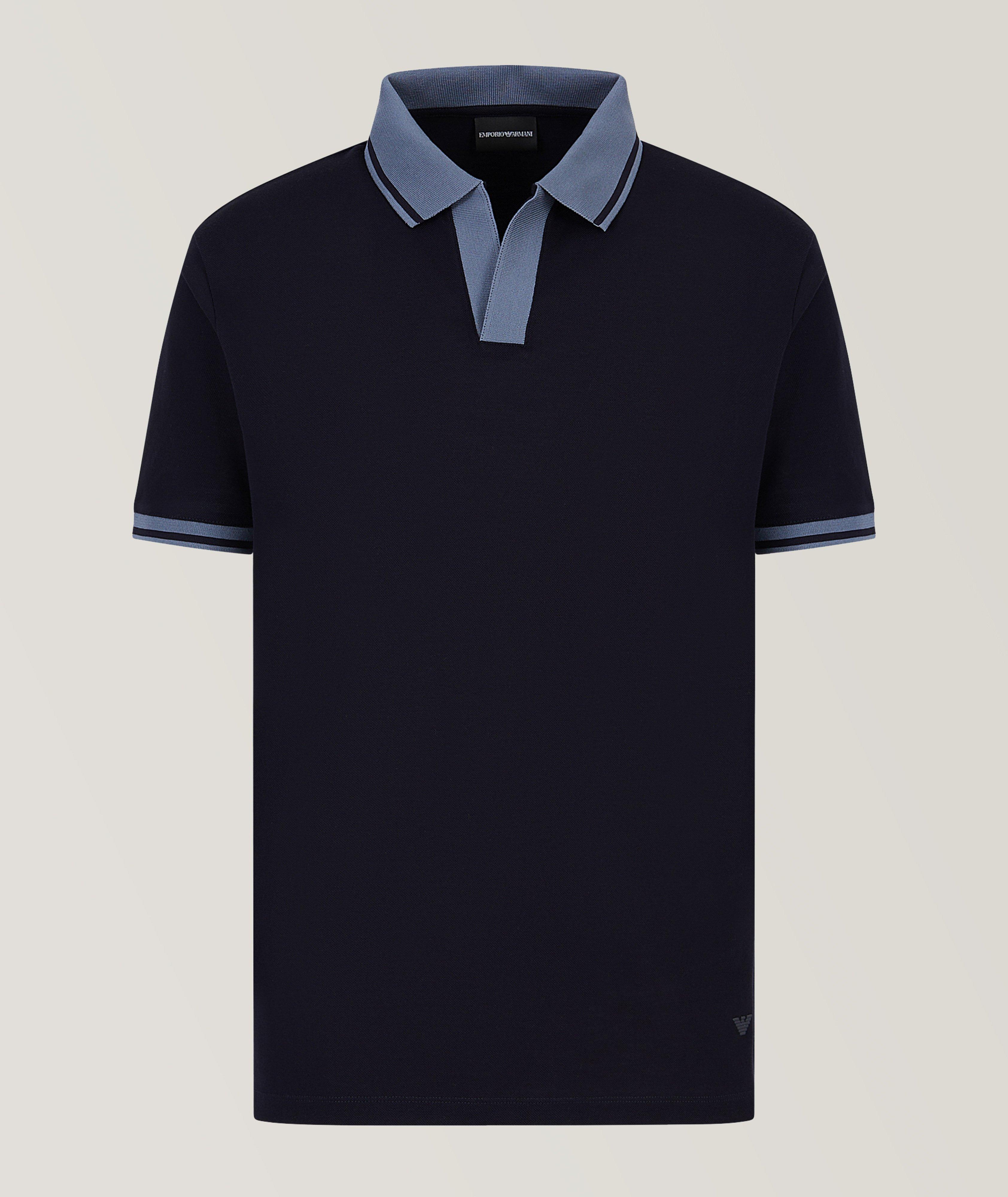 Polo en coton à détails contrastants image 0