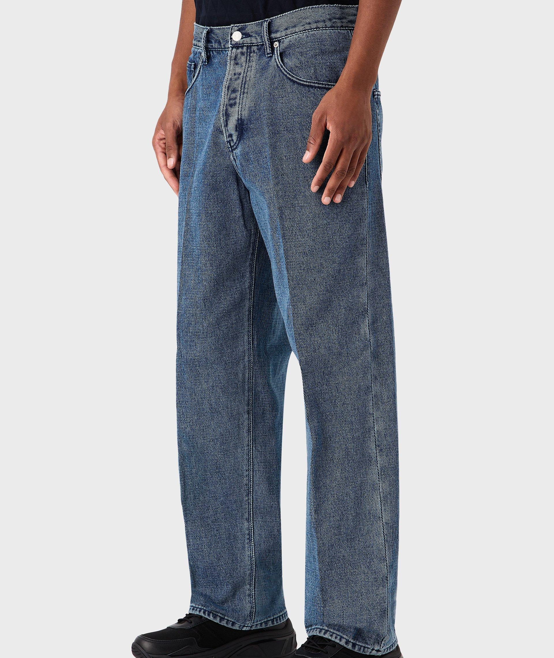 Loose-Fit Medium-Wash Cotton Jeans image 1