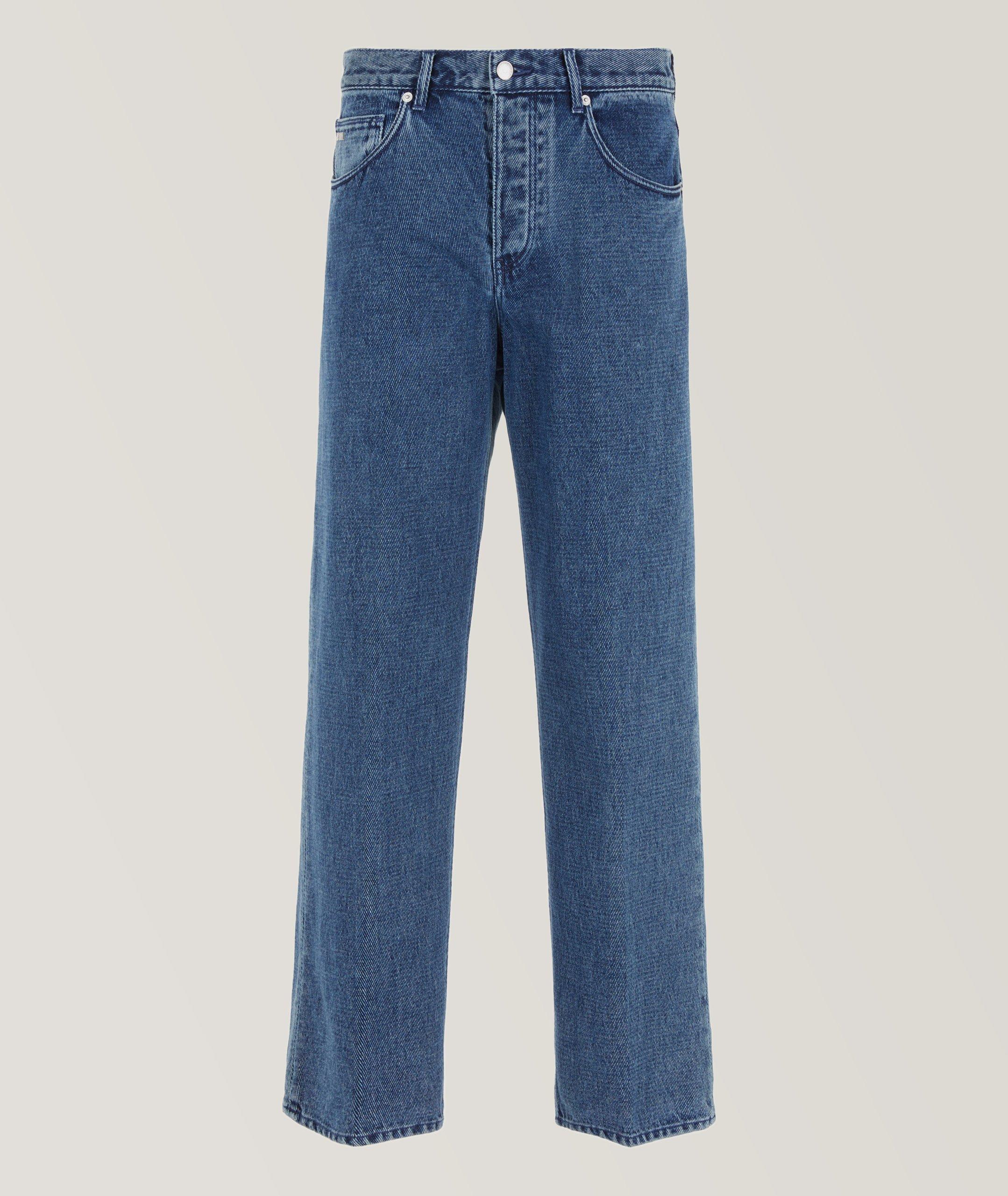 Loose-Fit Medium-Wash Cotton Jeans image 0