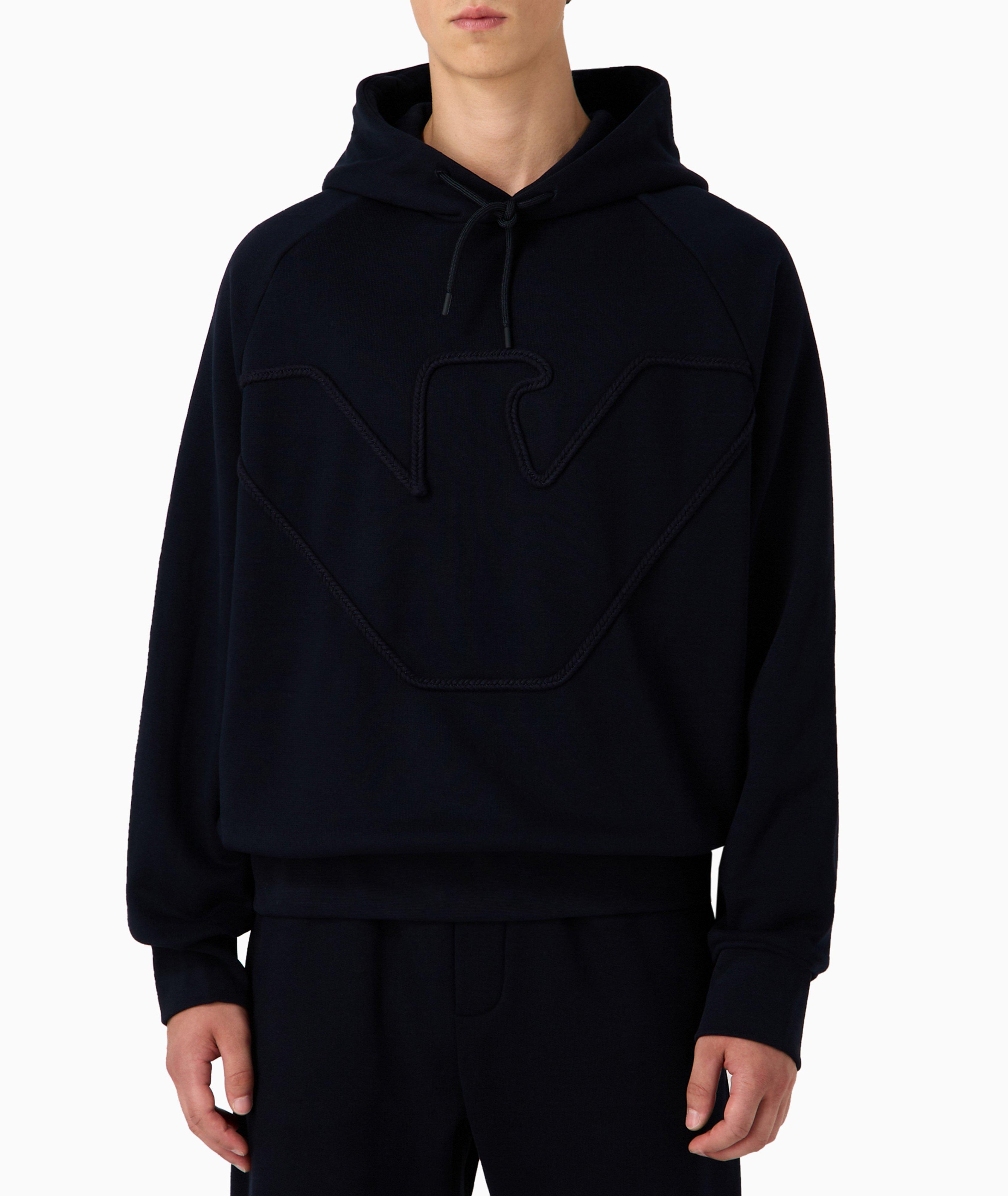 Braided Eagle Jersey Cotton Hooded Sweater image 1