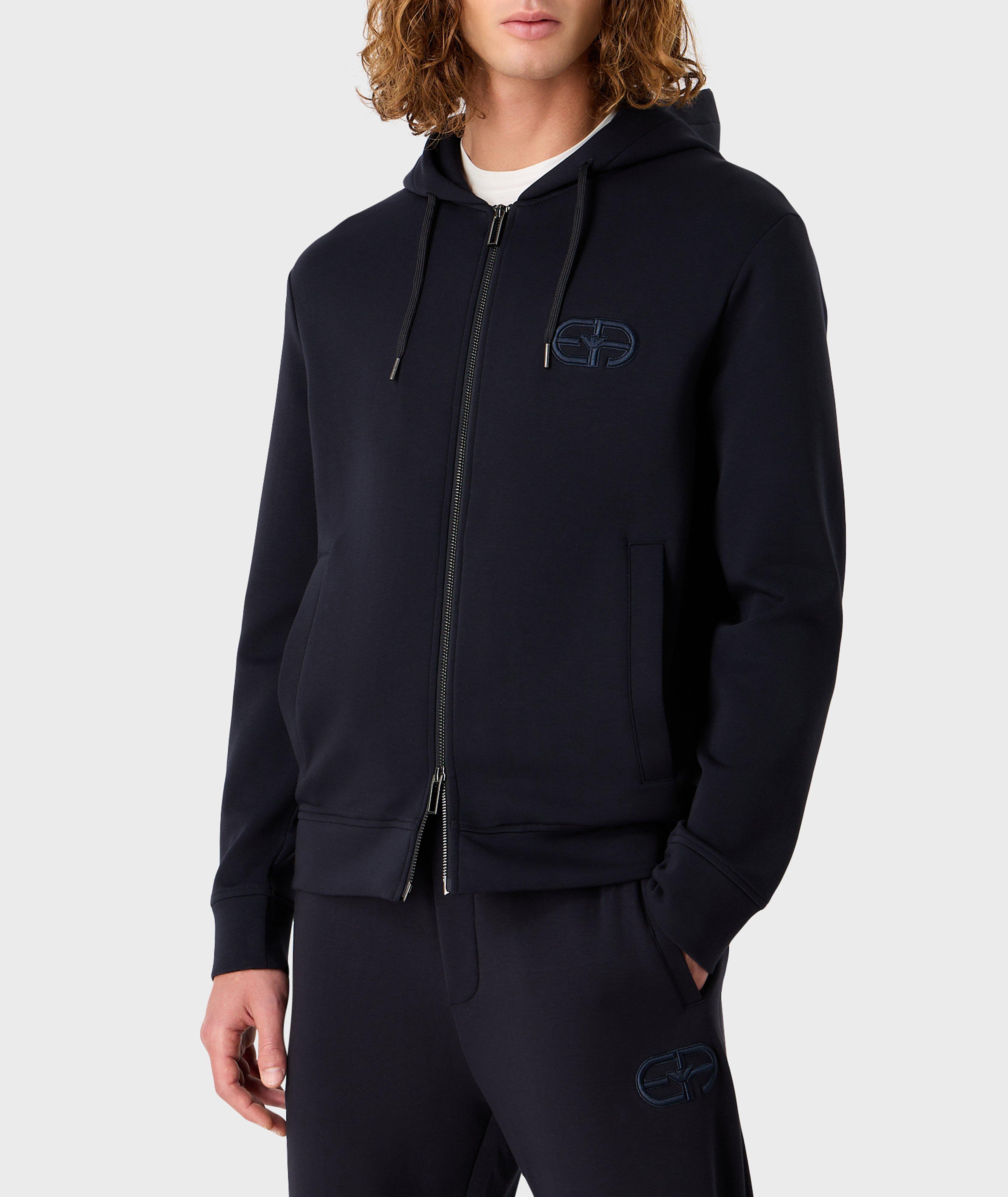 Full-Zip Double Jersey Hooded Sweater image 1