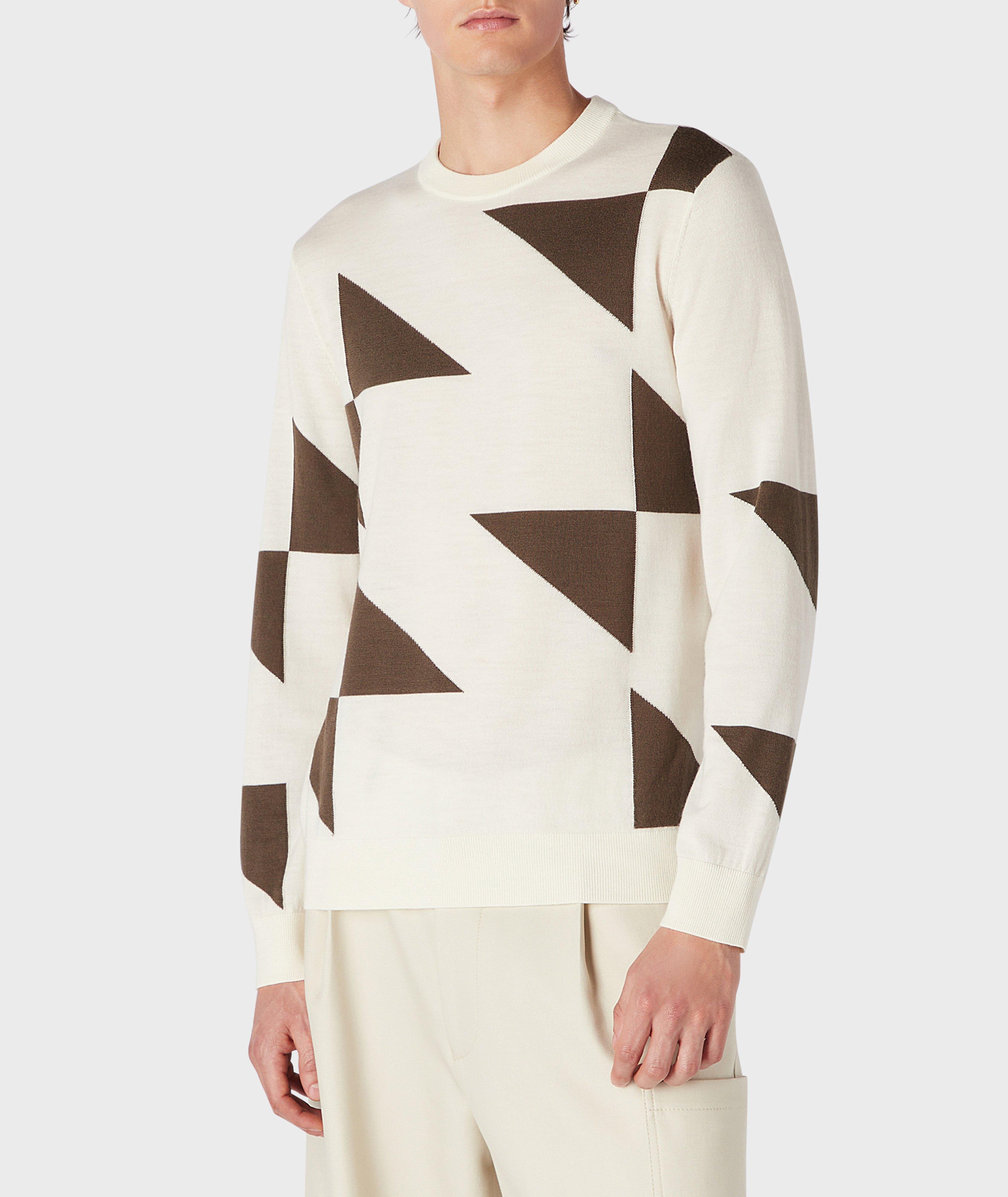 Pull en tricot intarsia de laine vierge image 1