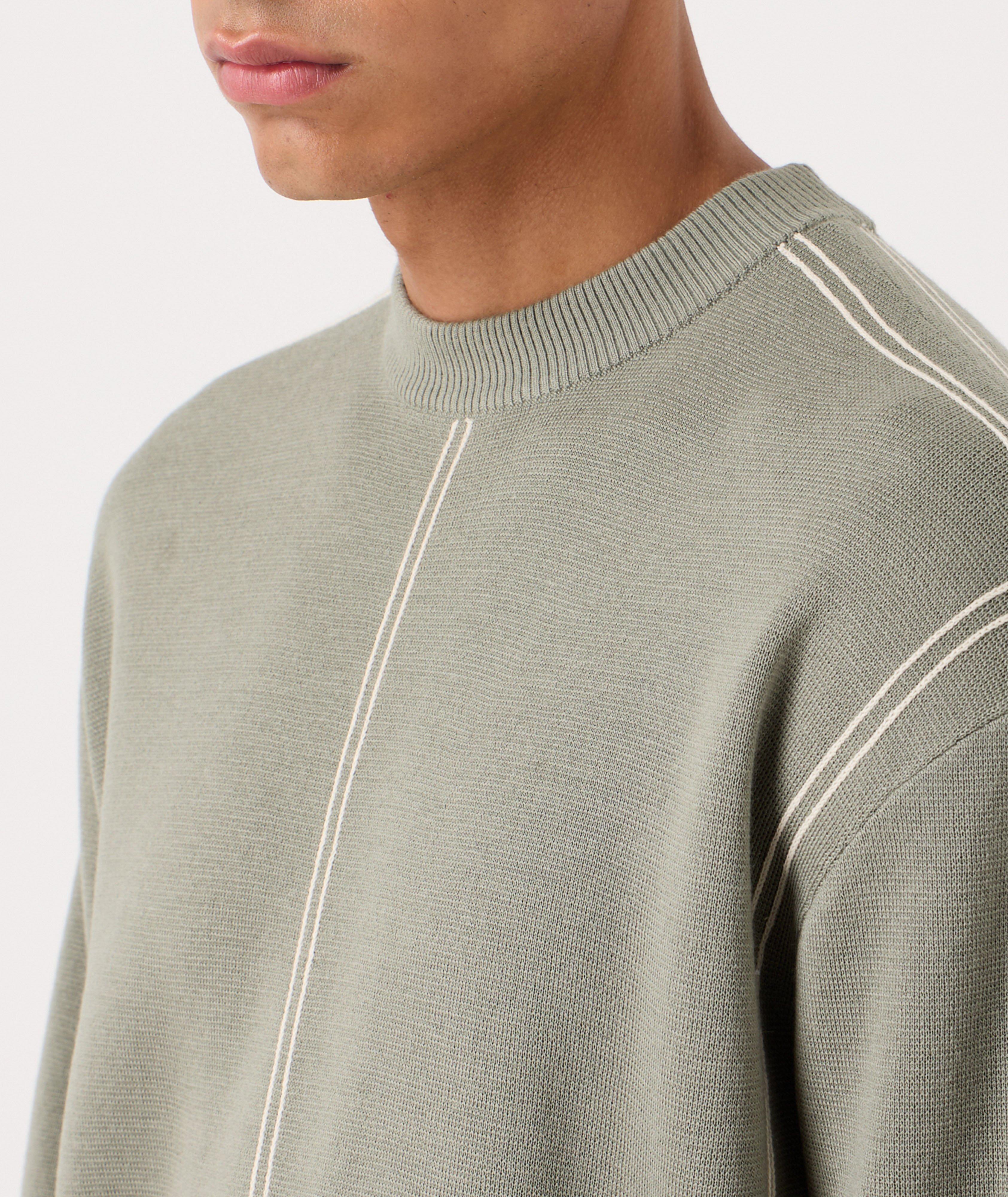 Vertical Stripe Acrylic-Virgin Wool Blend Sweater image 3