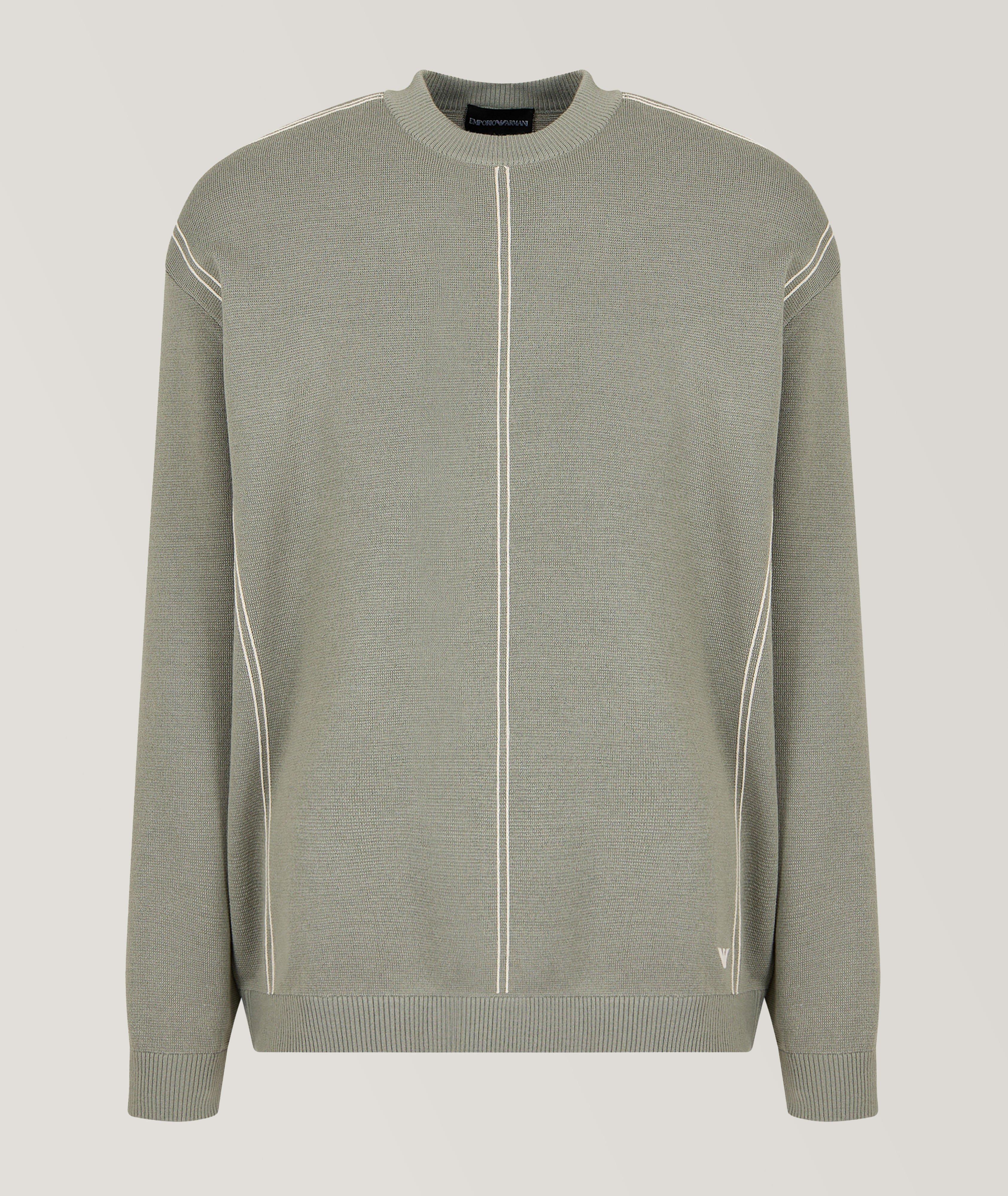 Vertical Stripe Acrylic-Virgin Wool Blend Sweater image 0