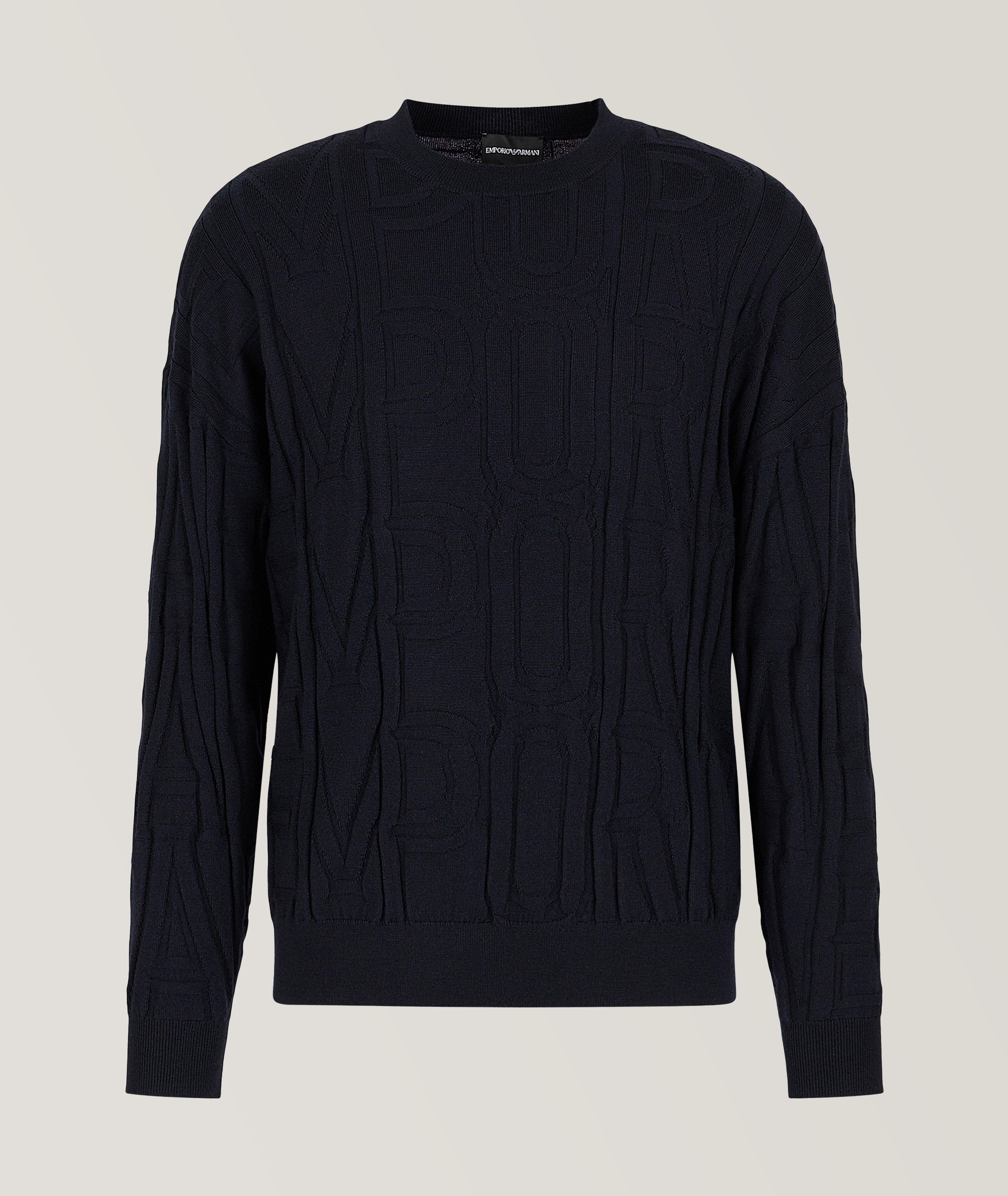 Pull en laine vierge avec logos image 0
